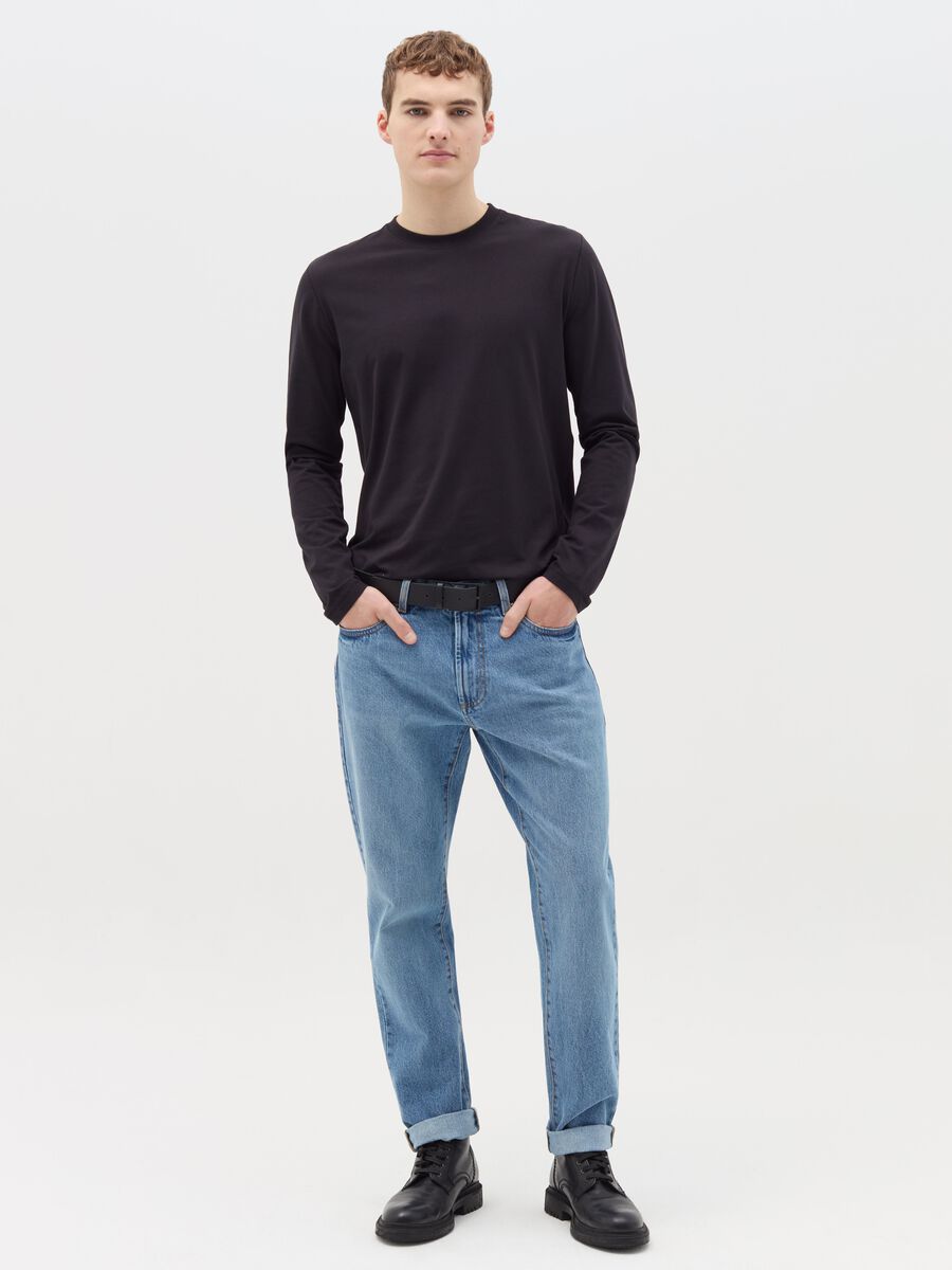Jeans regular fit con scoloriture_0