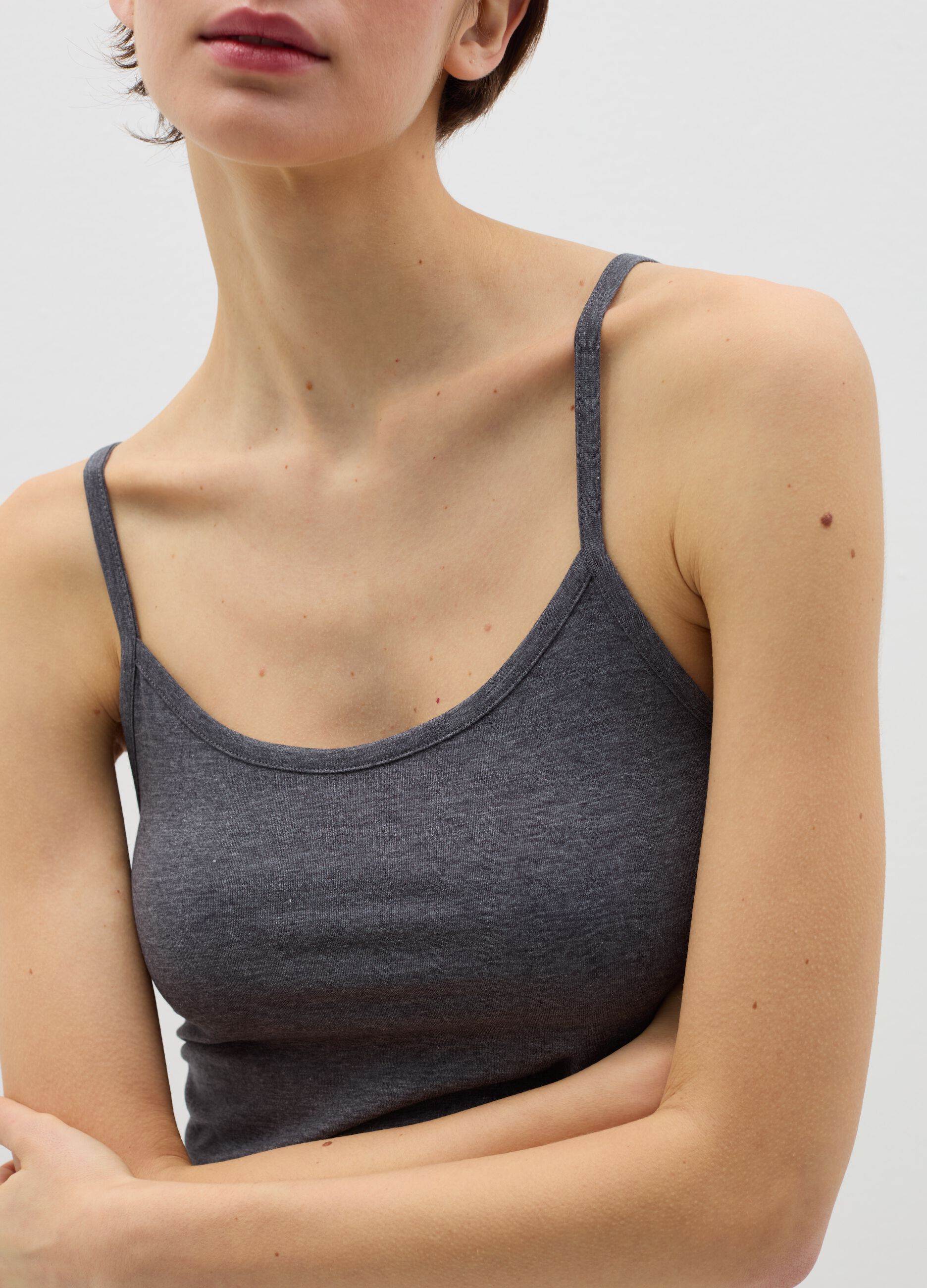 Two-pack stretch cotton vests