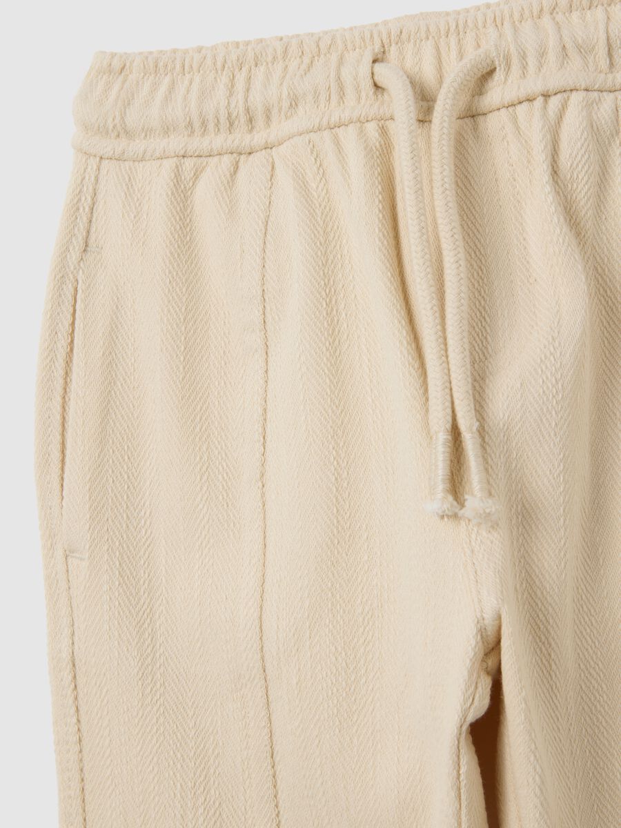 Children's trousers in beige cotton blend over_2