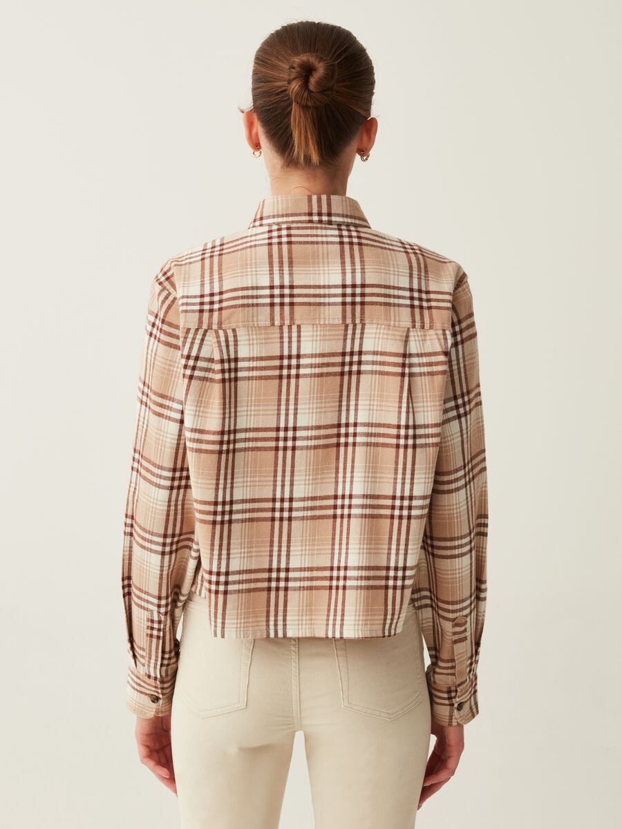 Camicia cropped in flanella fantasia check_2