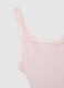 Regular fit pink pure cotton vest with lace trim_1
