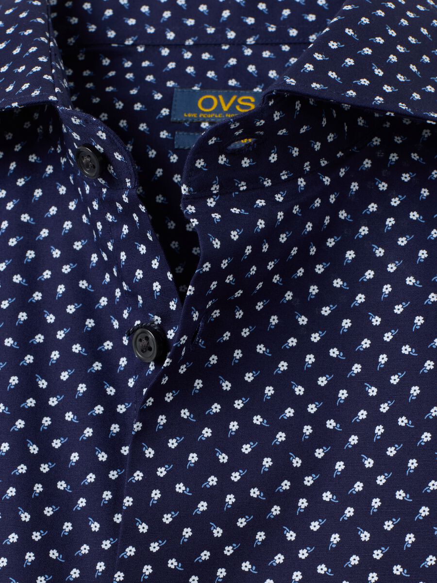 Regular fit blue cotton shirt_1