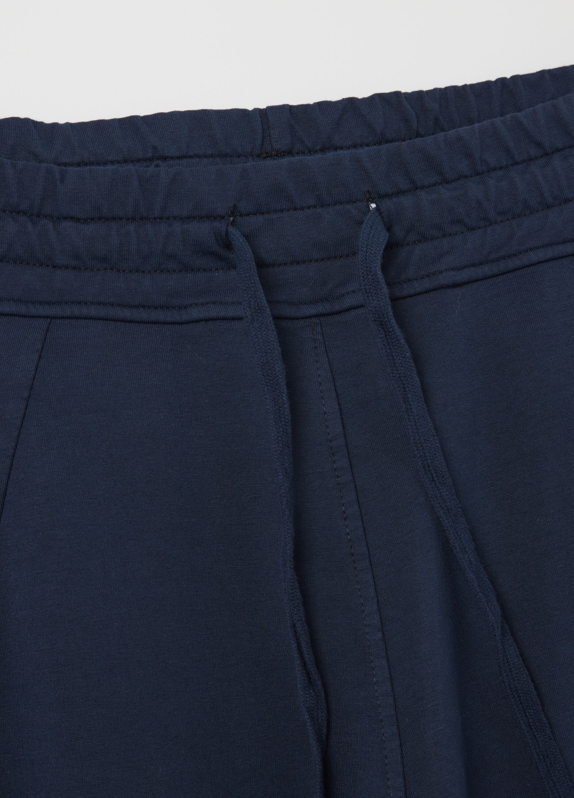 Blue fluid trousers with wide leg