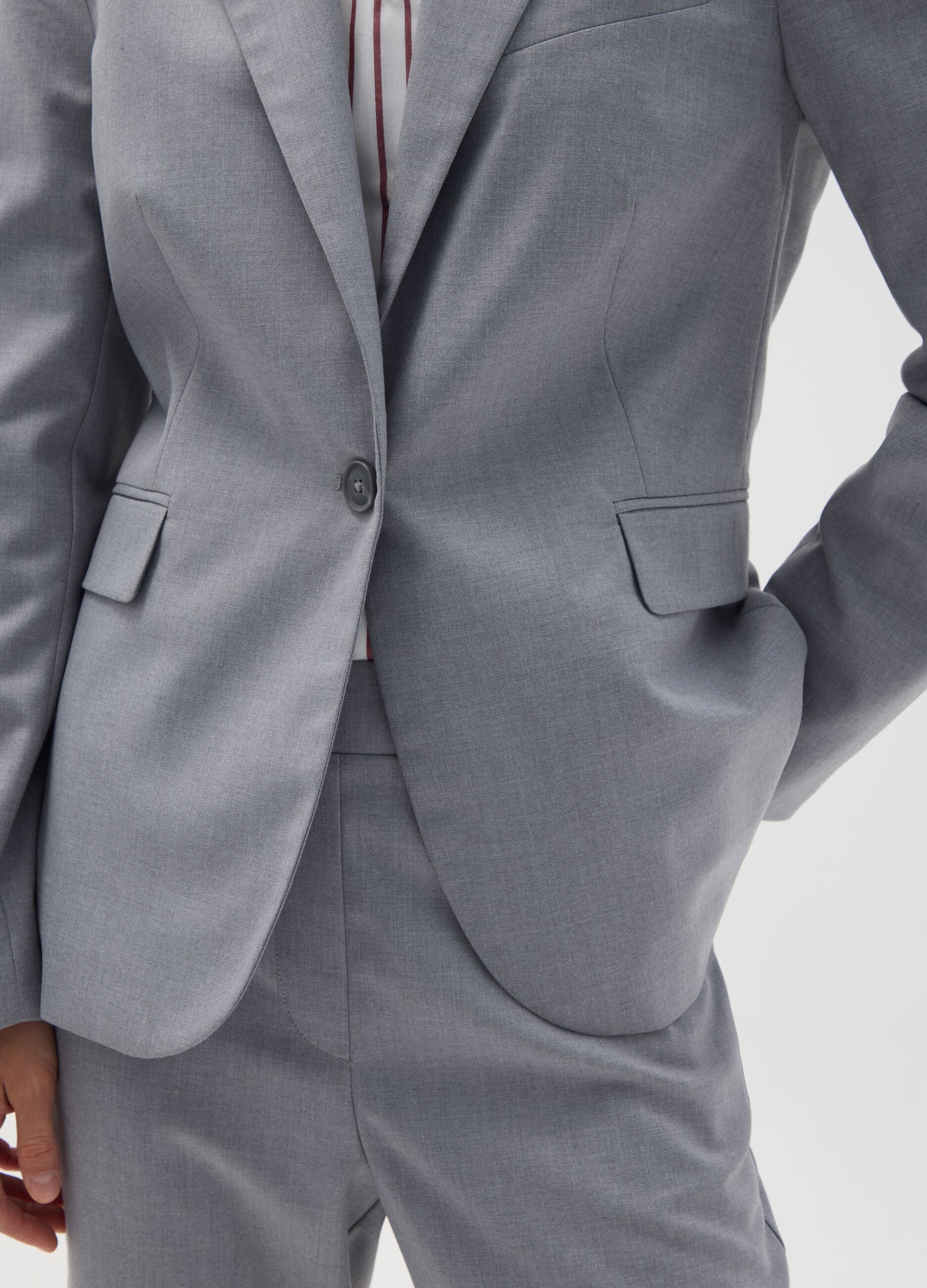 Grey Regular Fit Blazer