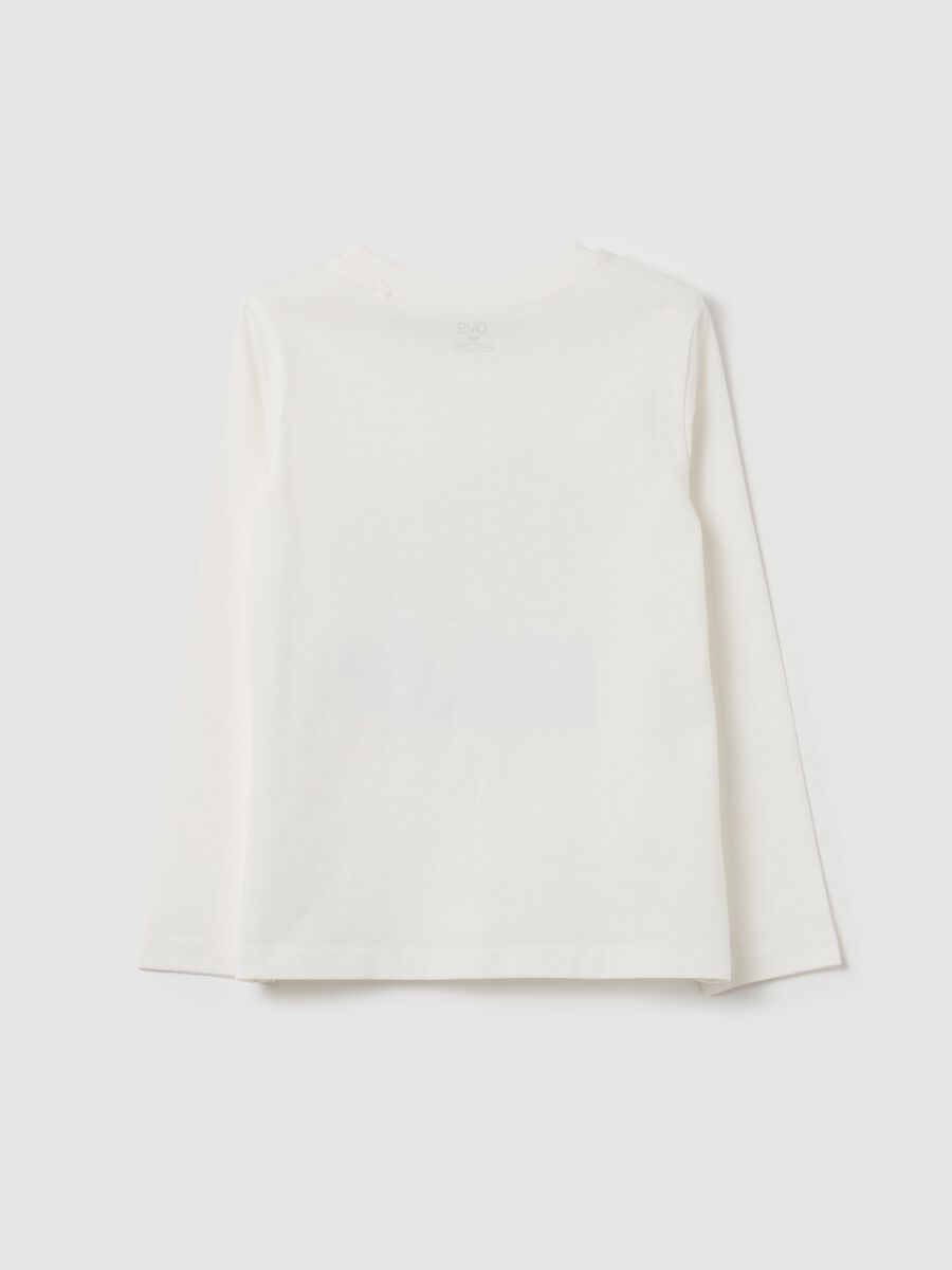 Cotton T-shirt with print and long sleeves_1