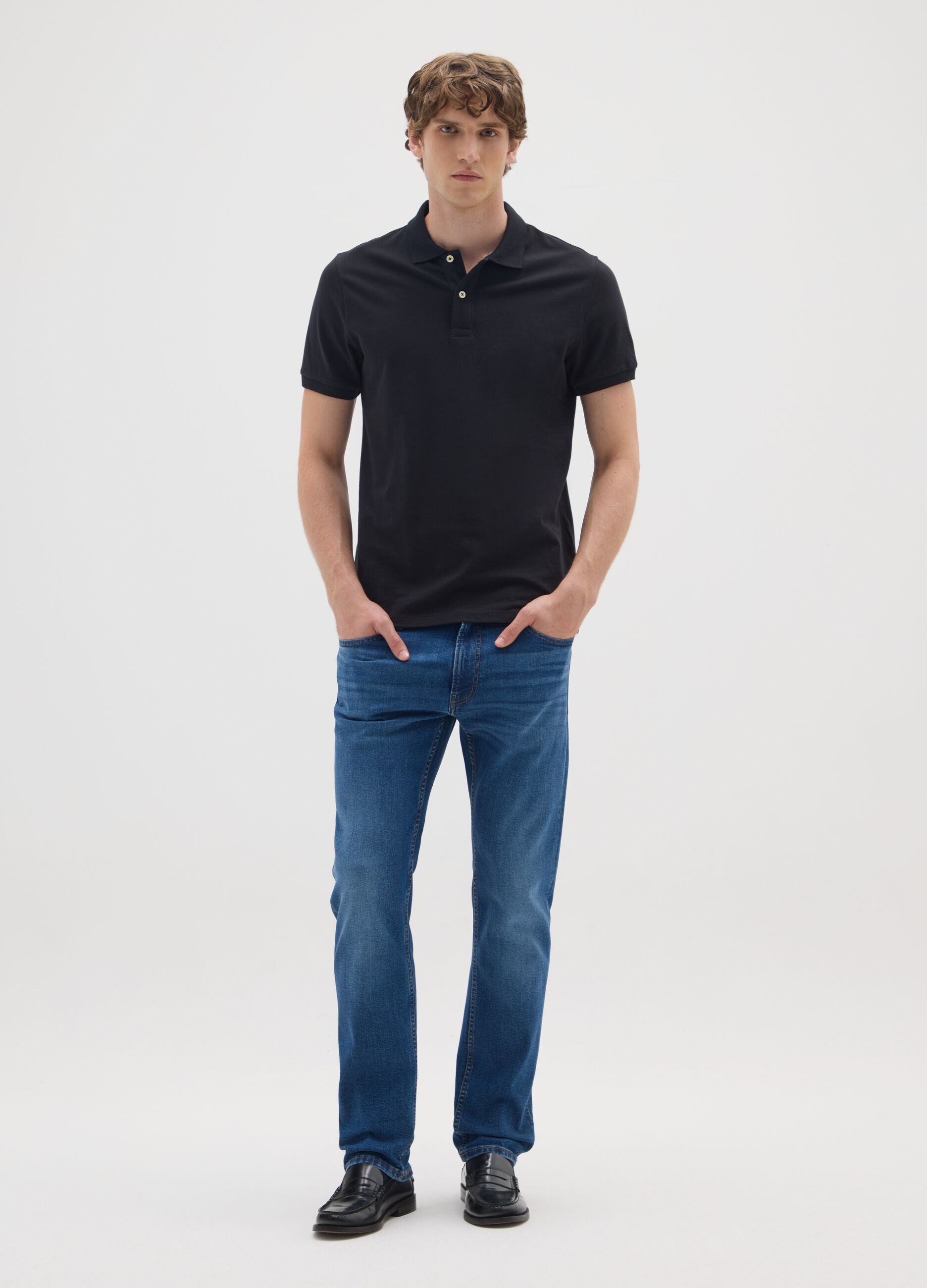 Regular fit blue denim jeans