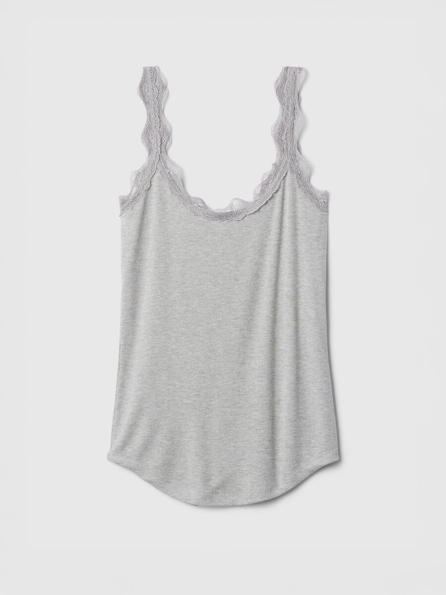 Stretch grey pyjama with lace details_4