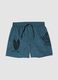 Blue swim shorts with print_0