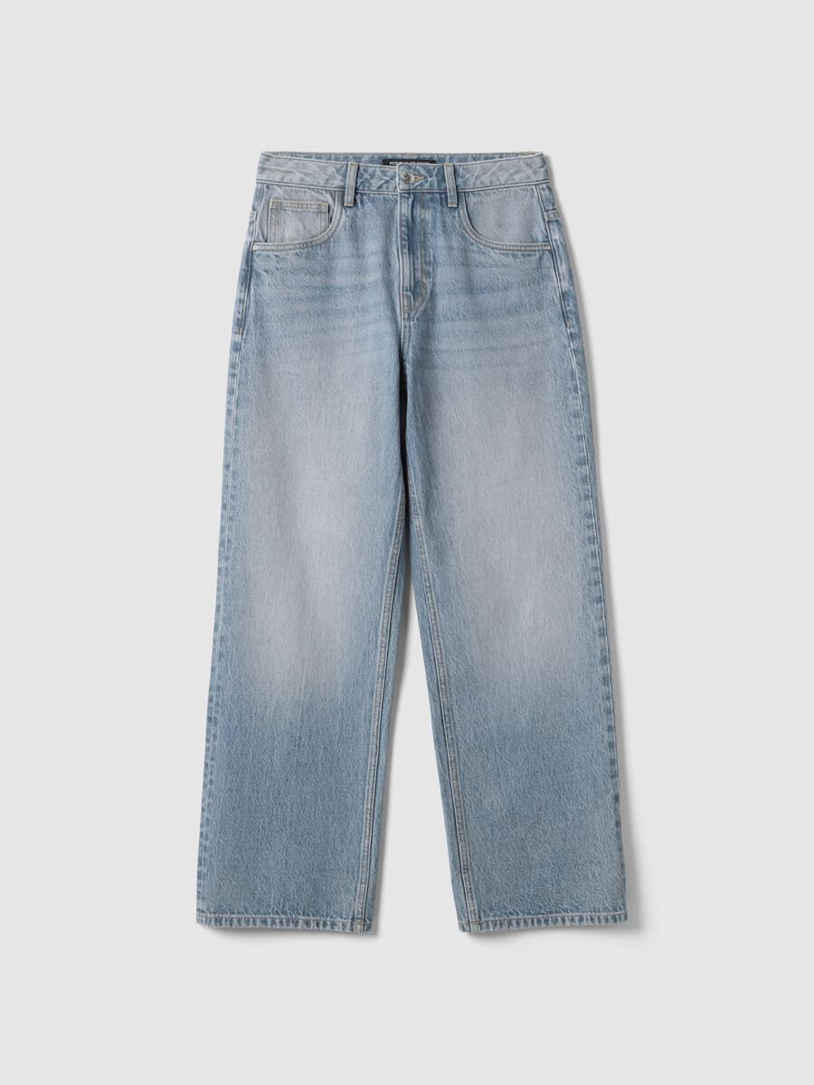 Baggy Jeans in Pure Light Blue Cotton_4