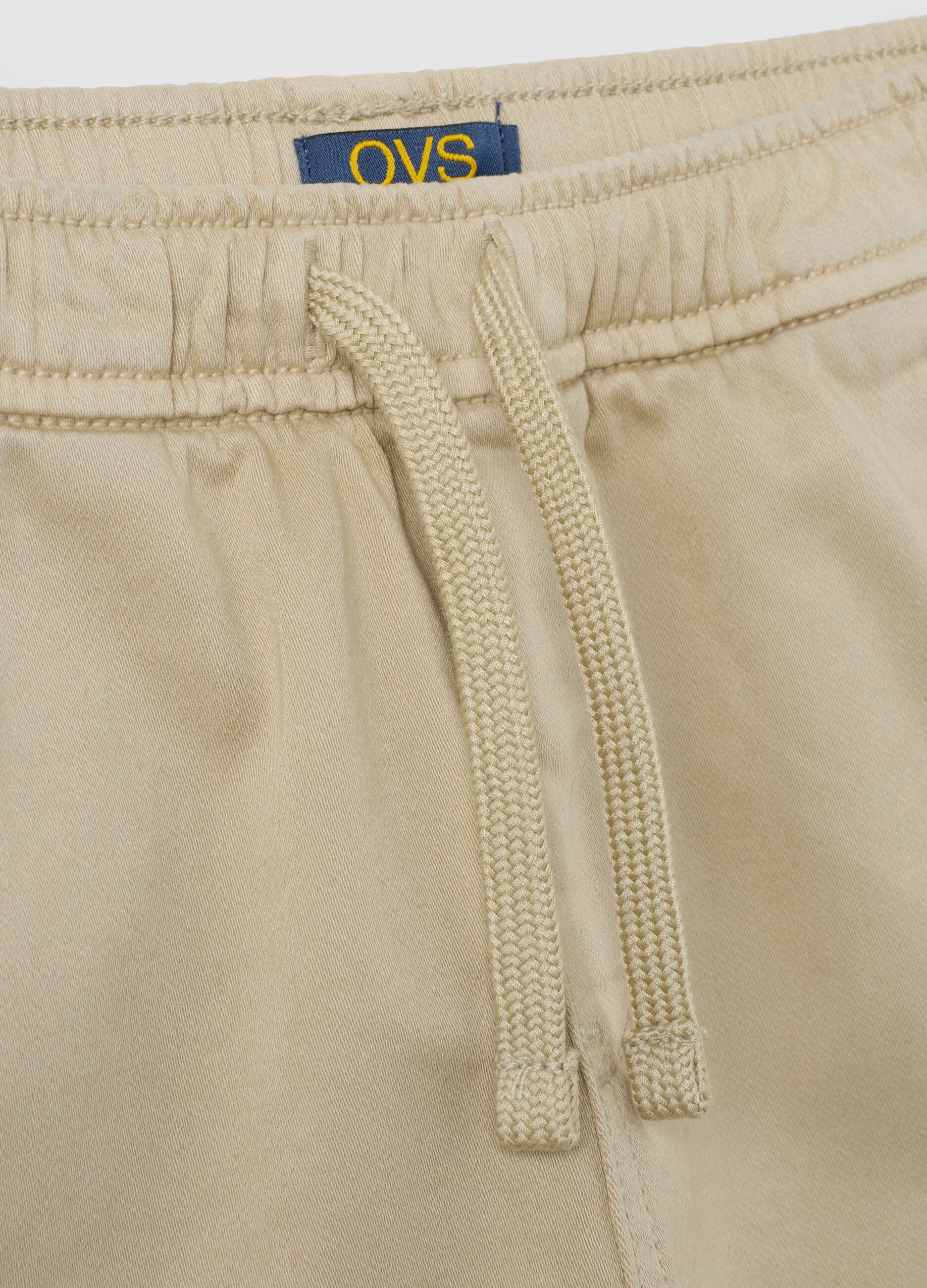 Pantaloni da bambino in cotone beige regular fit