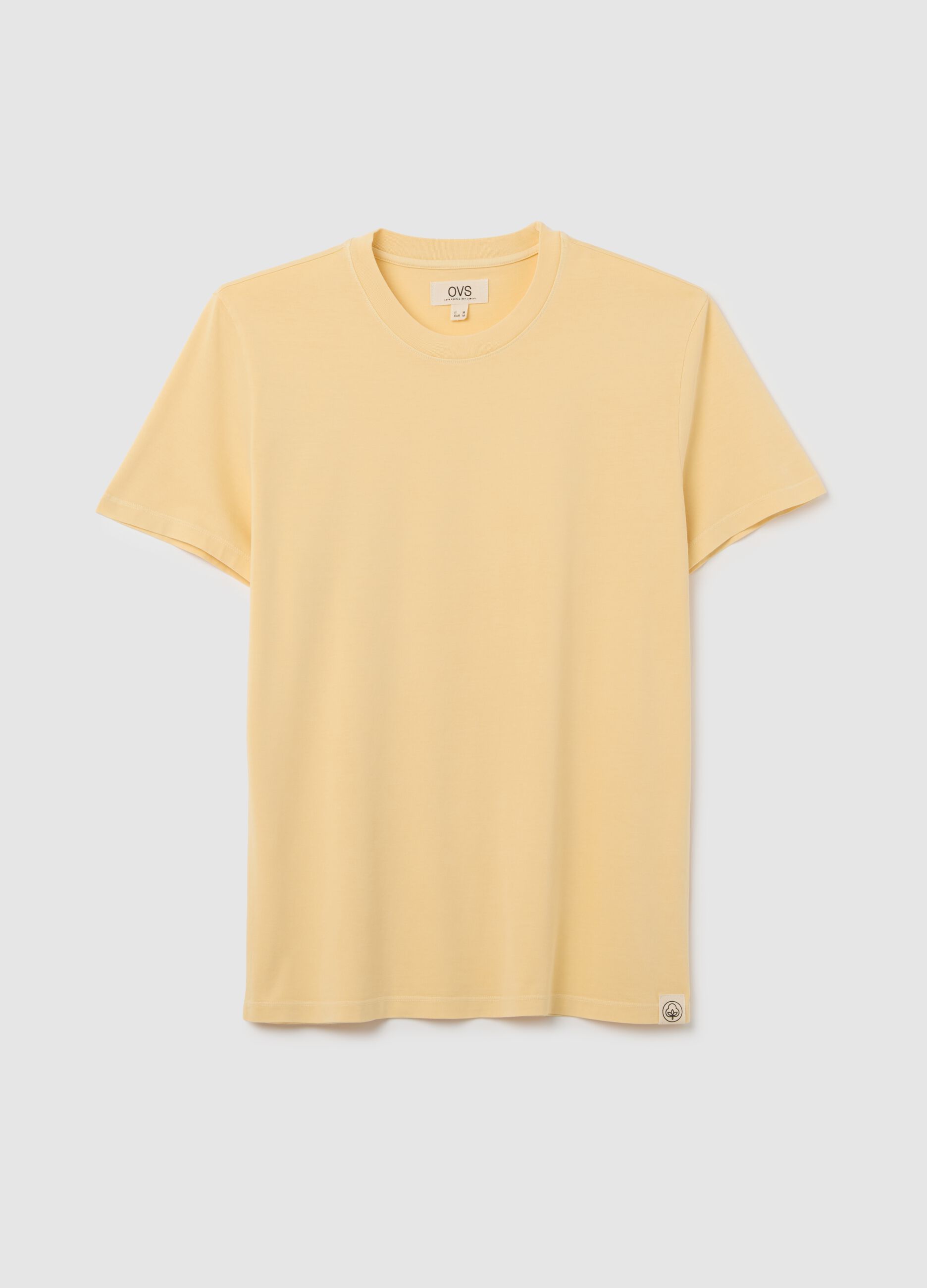 Men’s yellow, regular-fit T-shirt in 100% cotton