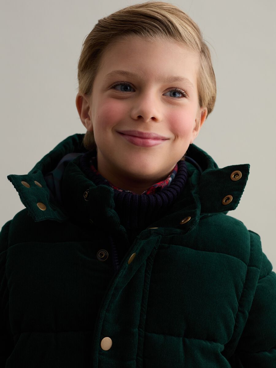 Velvet down jacket with hood_2