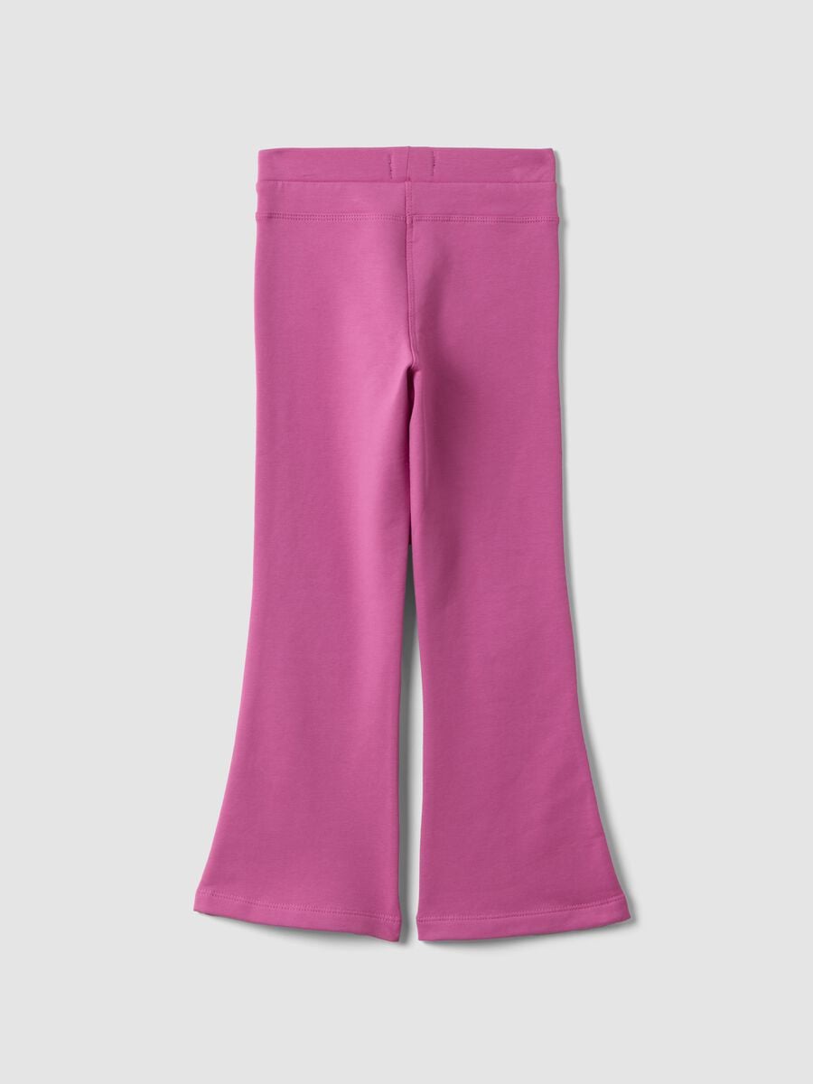 Treggings rosa flare in cotone organico elasticizzato_1