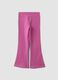 Pink flared treggings in stretch organic cotton_1