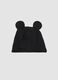 Black stretch organic cotton hat with Minnie print and bow_1