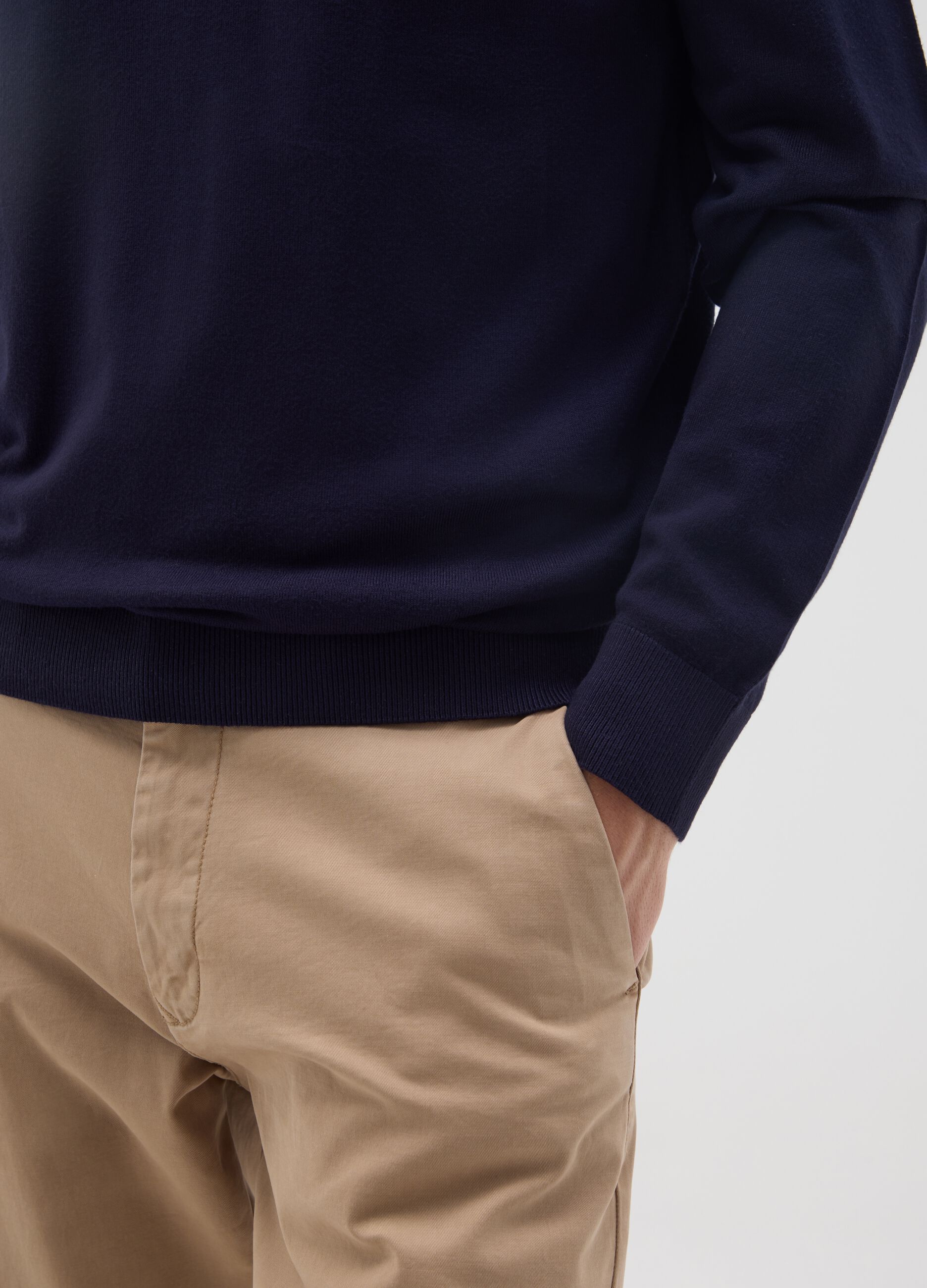 Blue viscose blend jumper regular fit