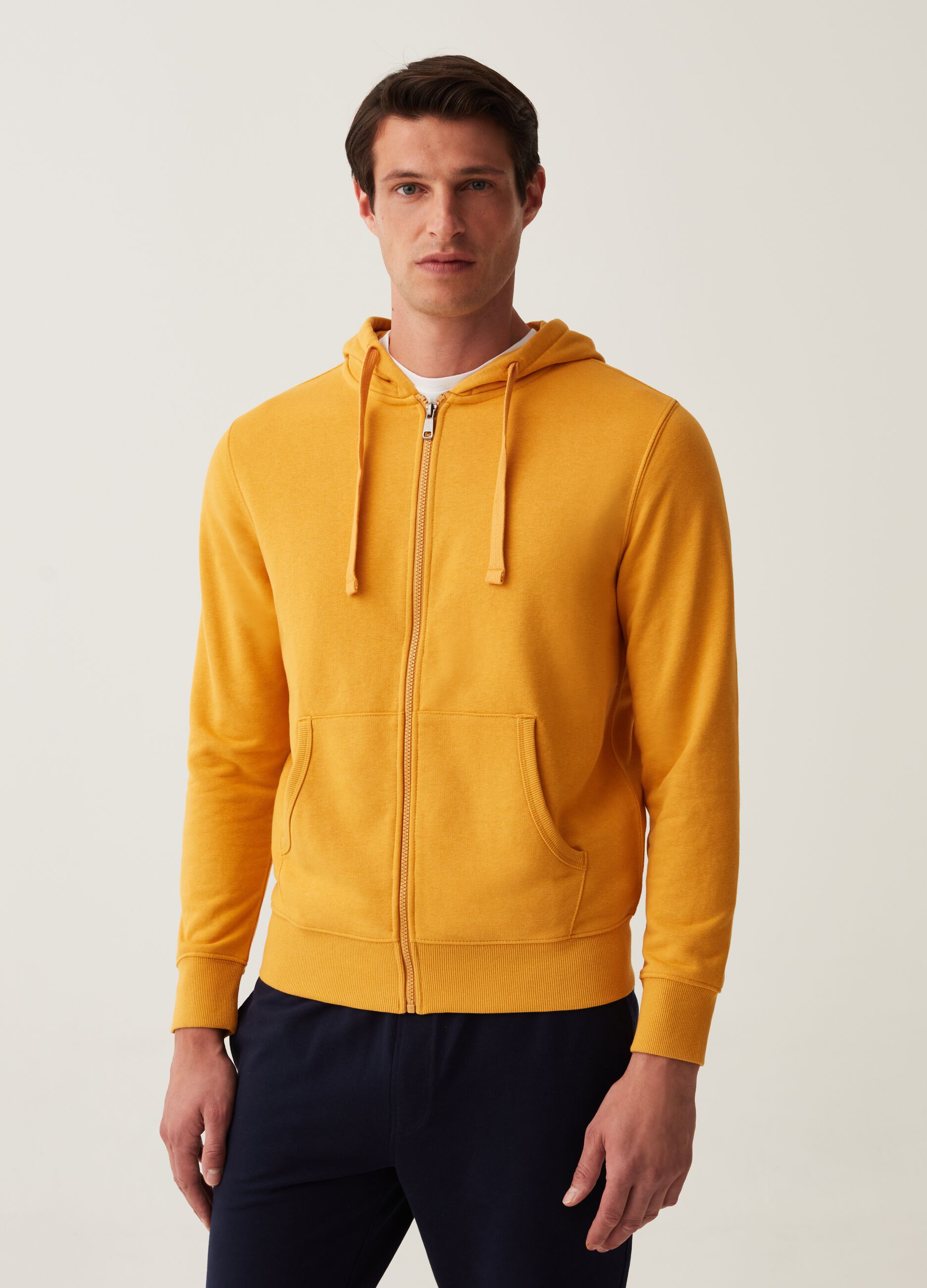 Full-zip in French Terry con cappuccio_0