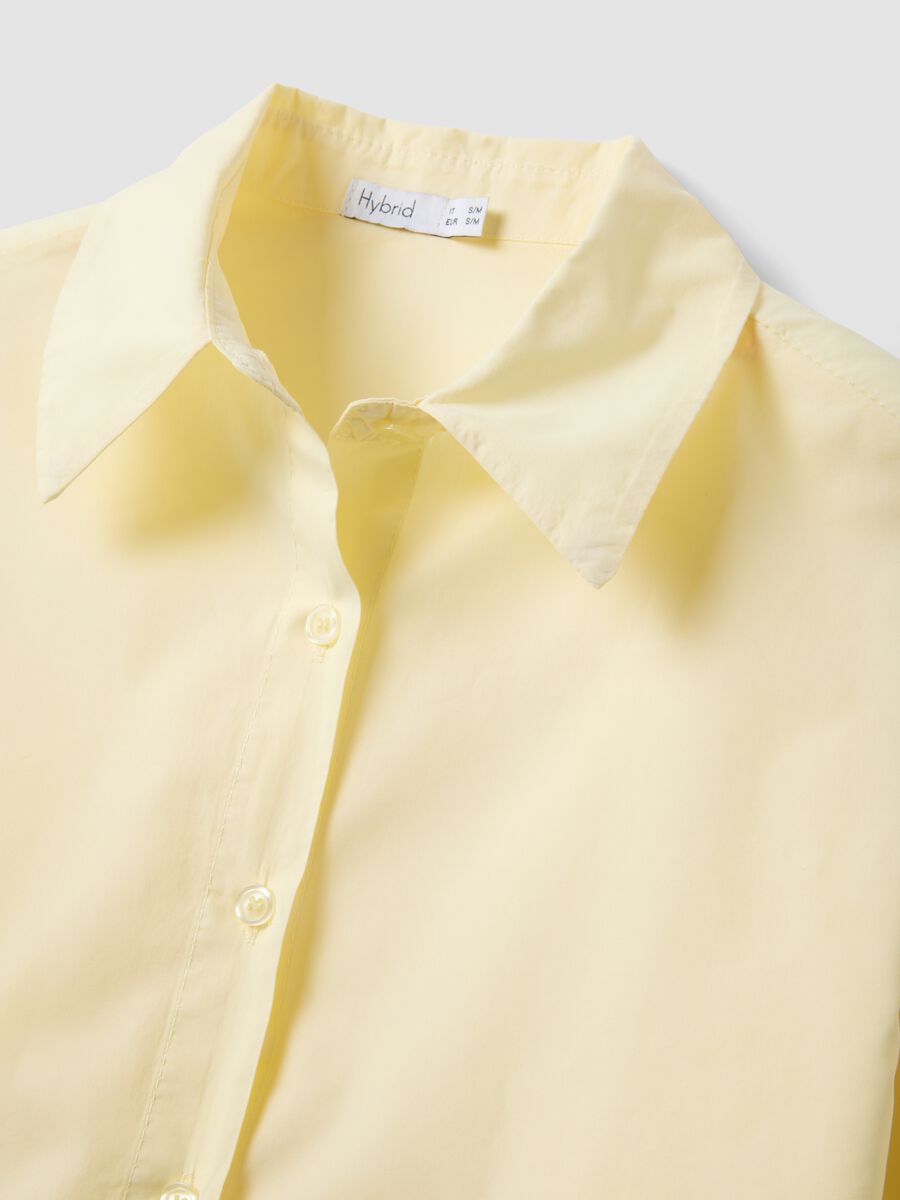 Camicia gialla in puro cotone slim fit_5
