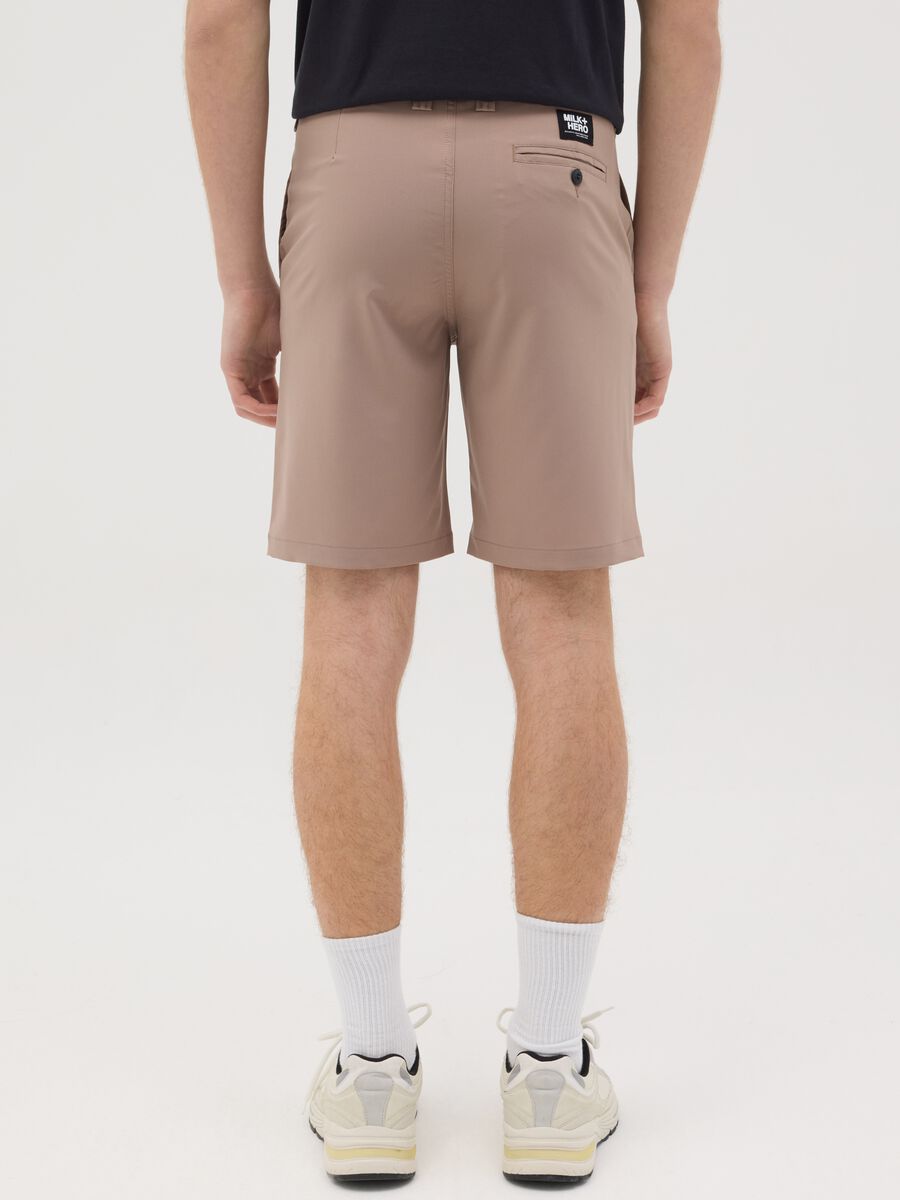 Beige Stretch Fabric Boxer Shorts Milk+Hero_2