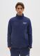 Blue zip-up high neck sweatshirt regular fit_0