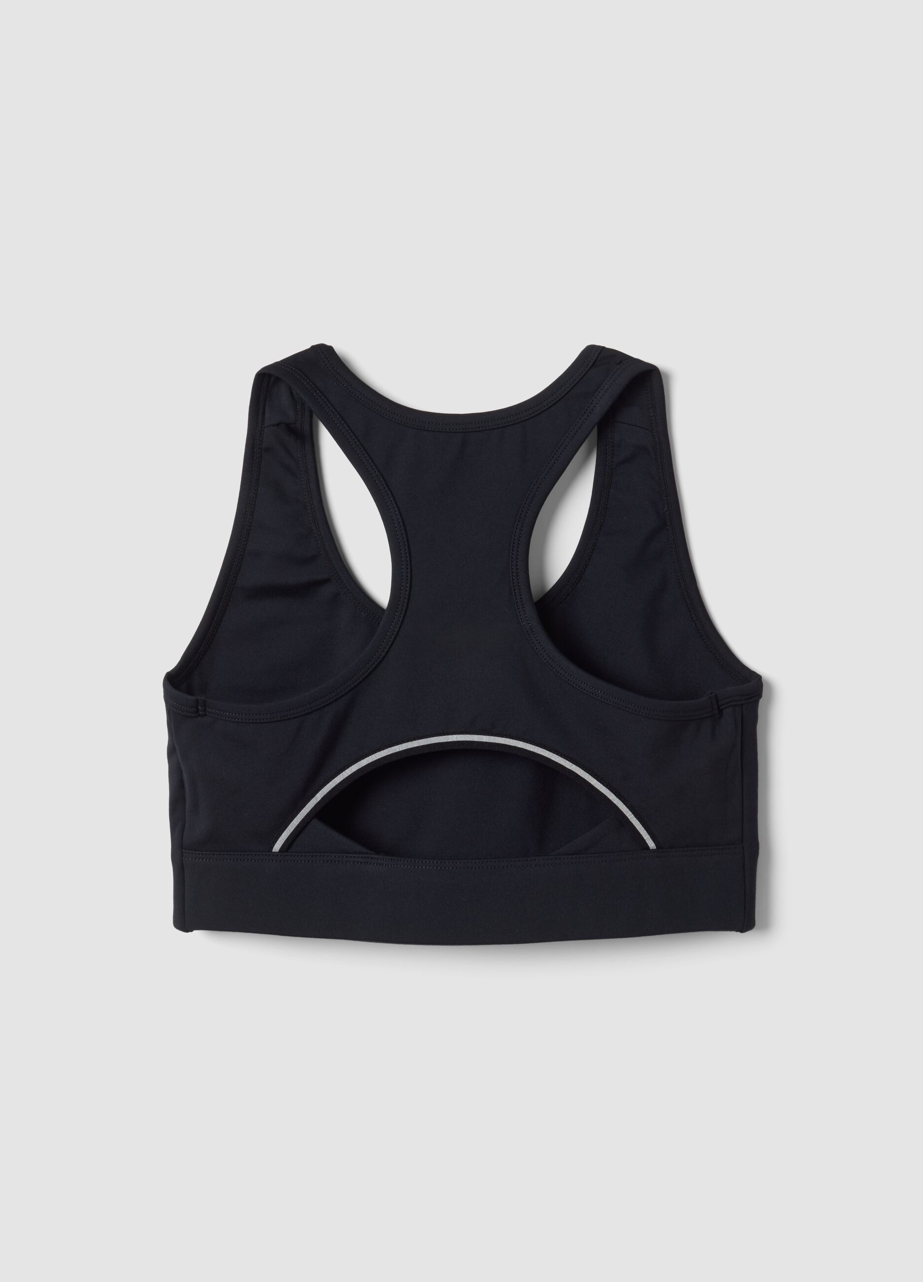 Reggiseno sportivo nero in tessuto elasticizzato