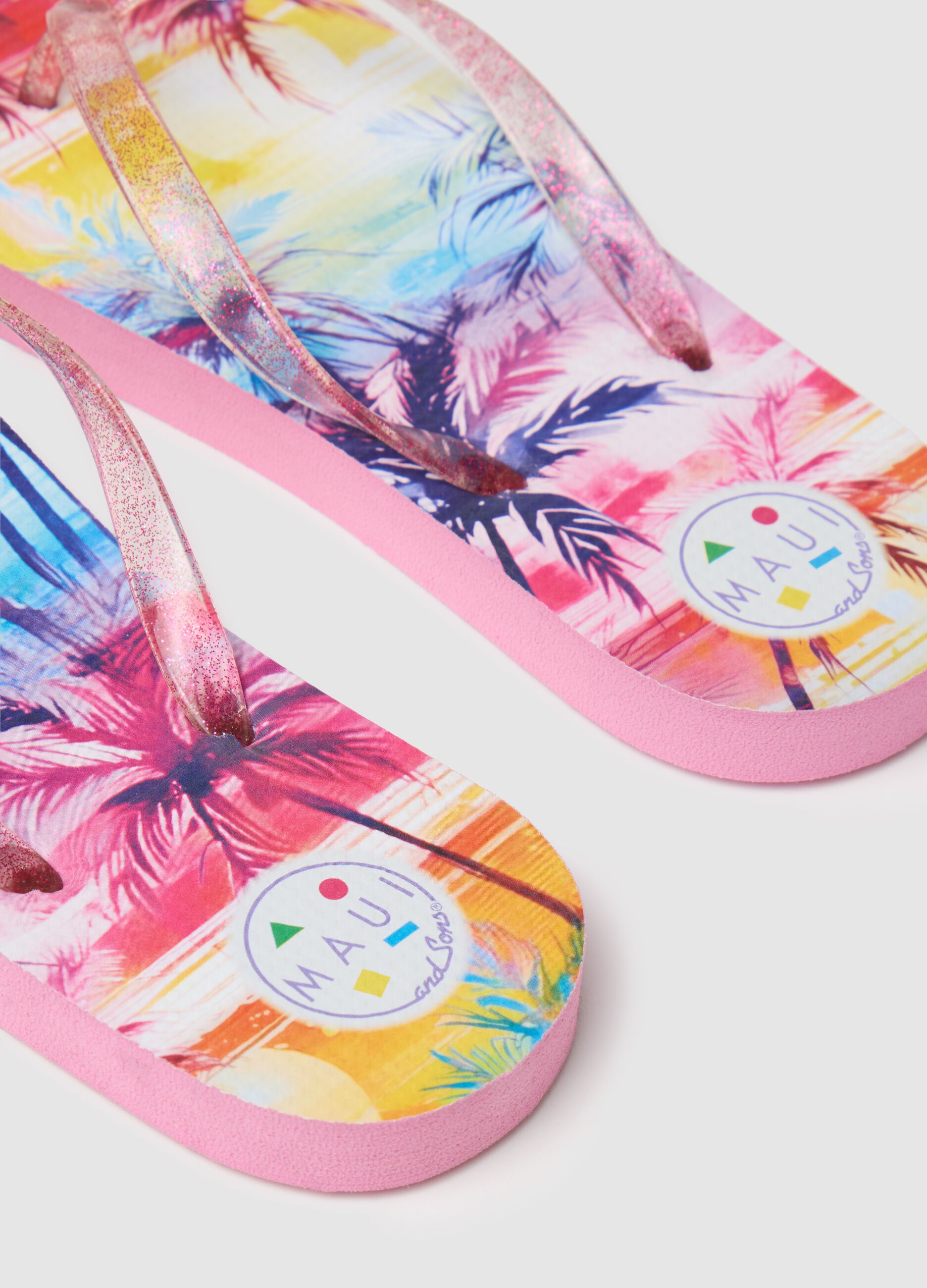 Multicolour Glitter Girls' Flip-flops