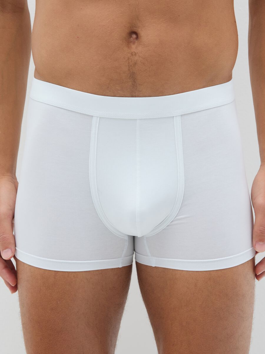 Twin pack white stretch cotton blend boxers regular fit_1