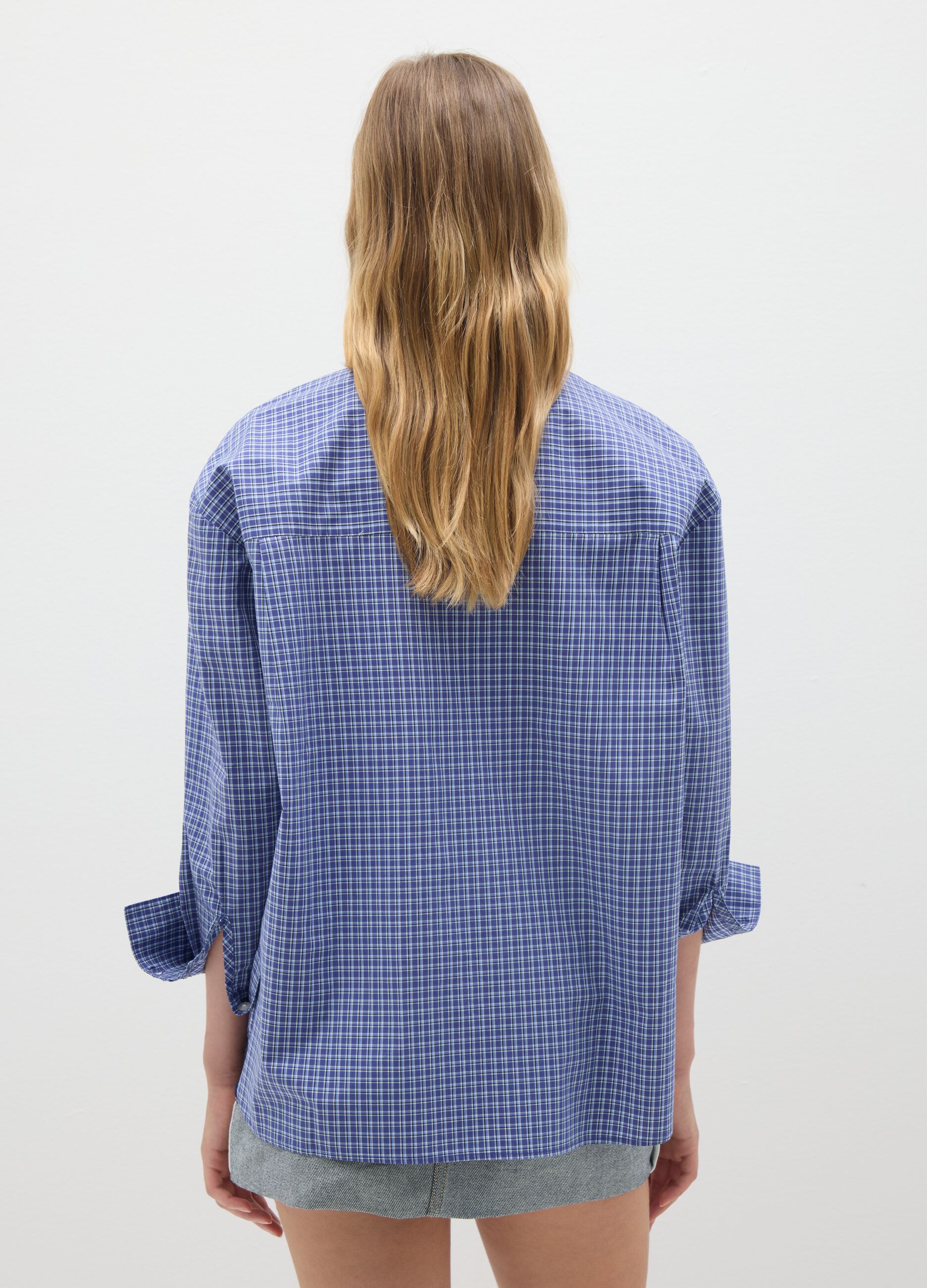 Blue Check Cotton Shirt