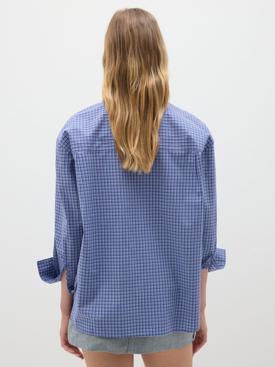 Blue Check Cotton Shirt_3