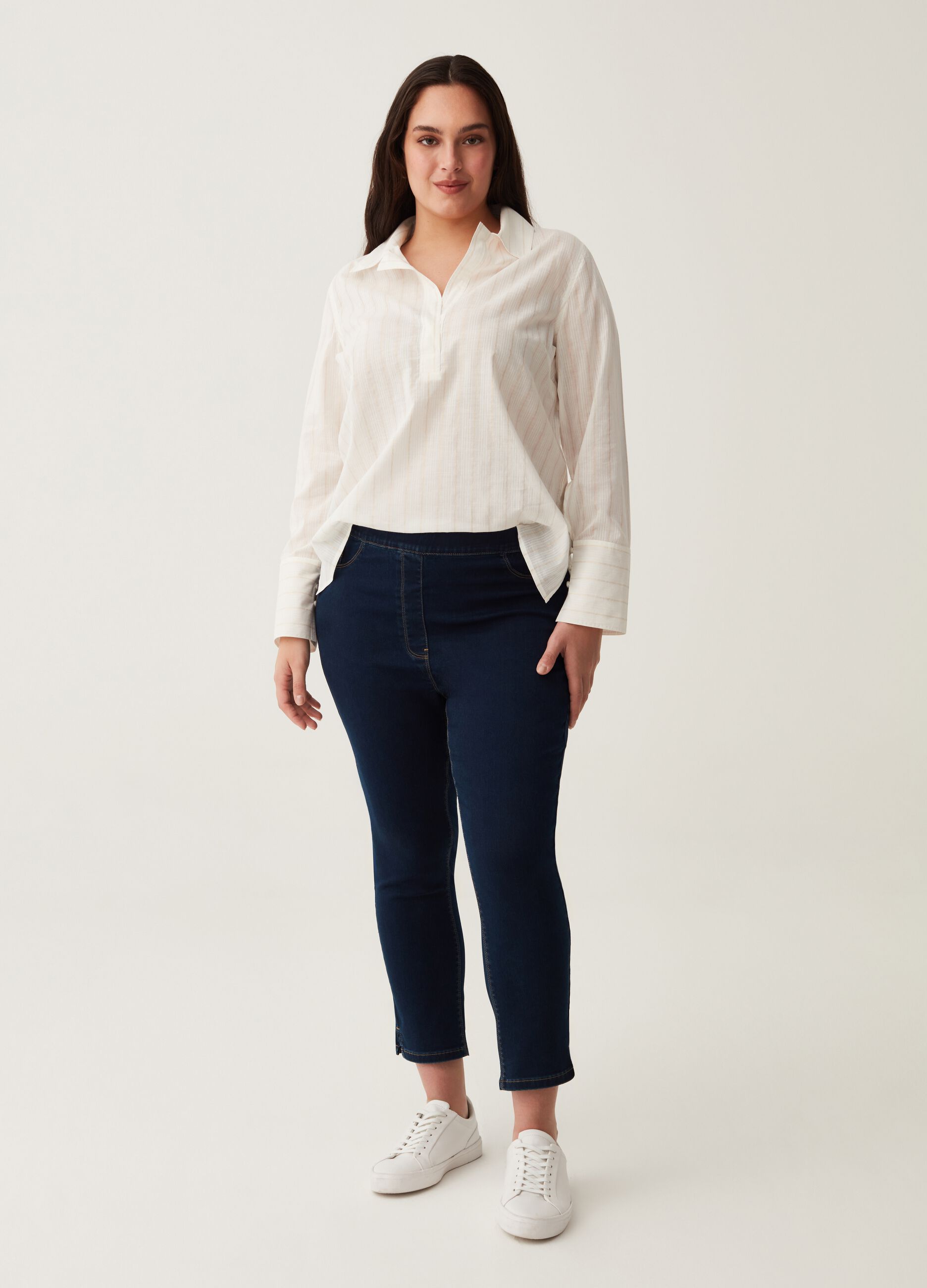 Jeggings cropped con spacchetti Curvy_0
