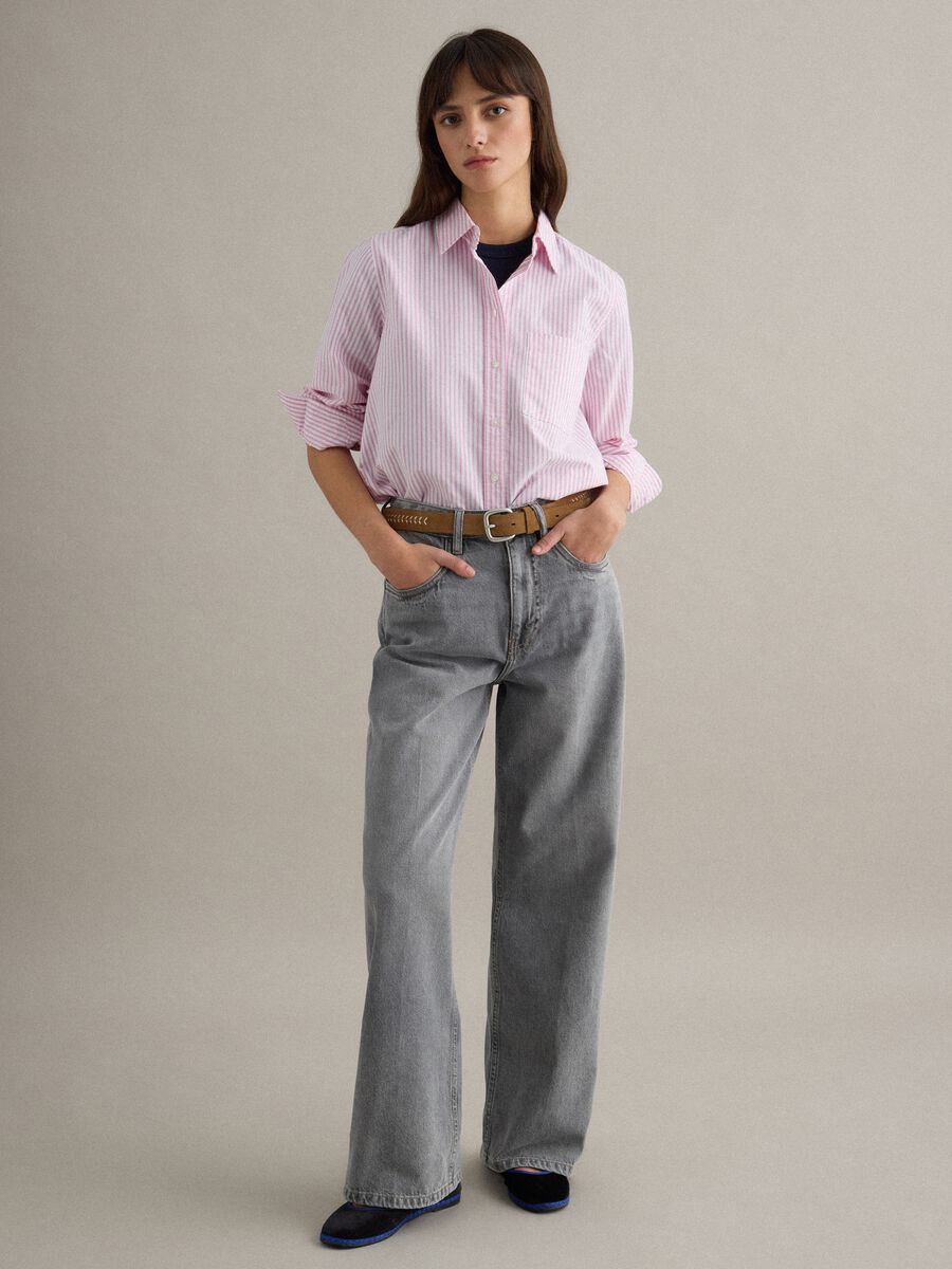 Straight Grey Cotton Jeans_0