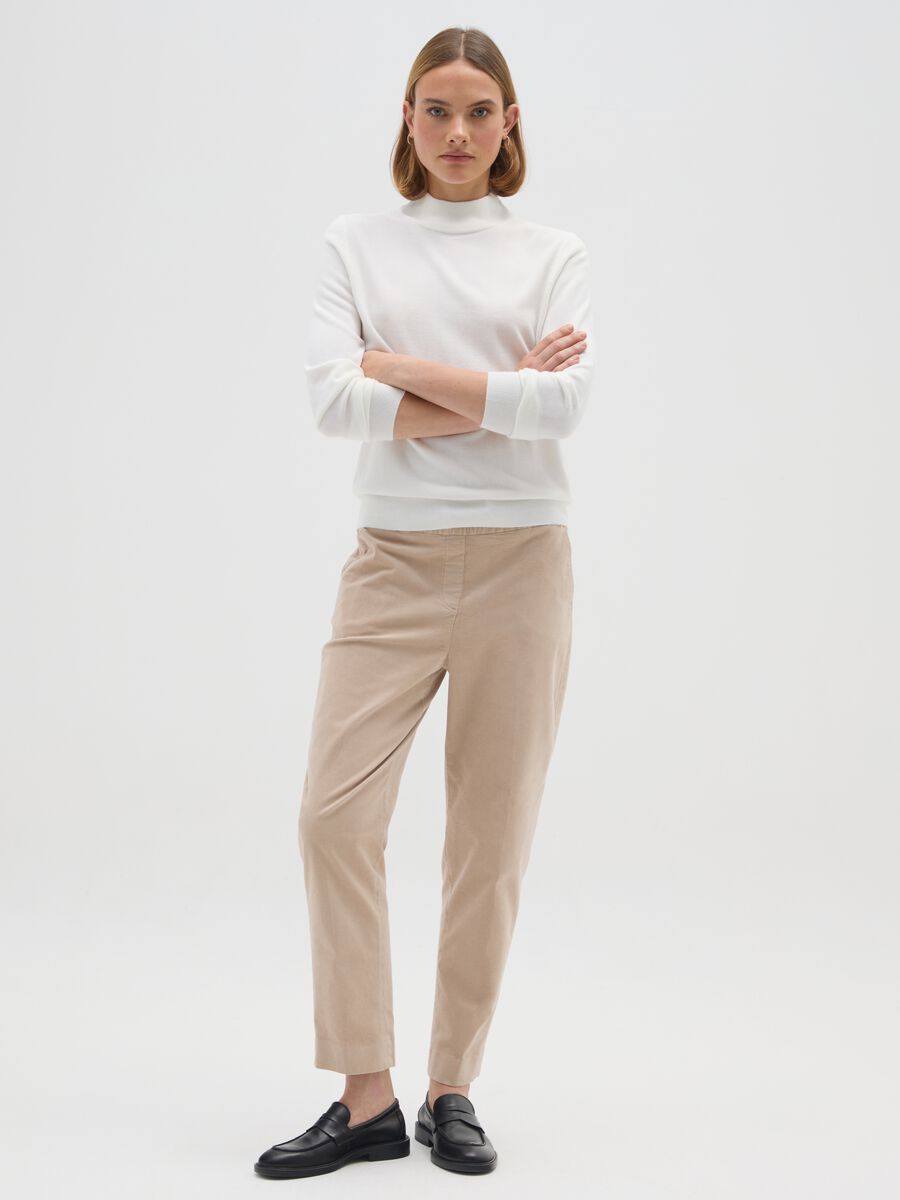 White Acrylic High Neck Jumper_1