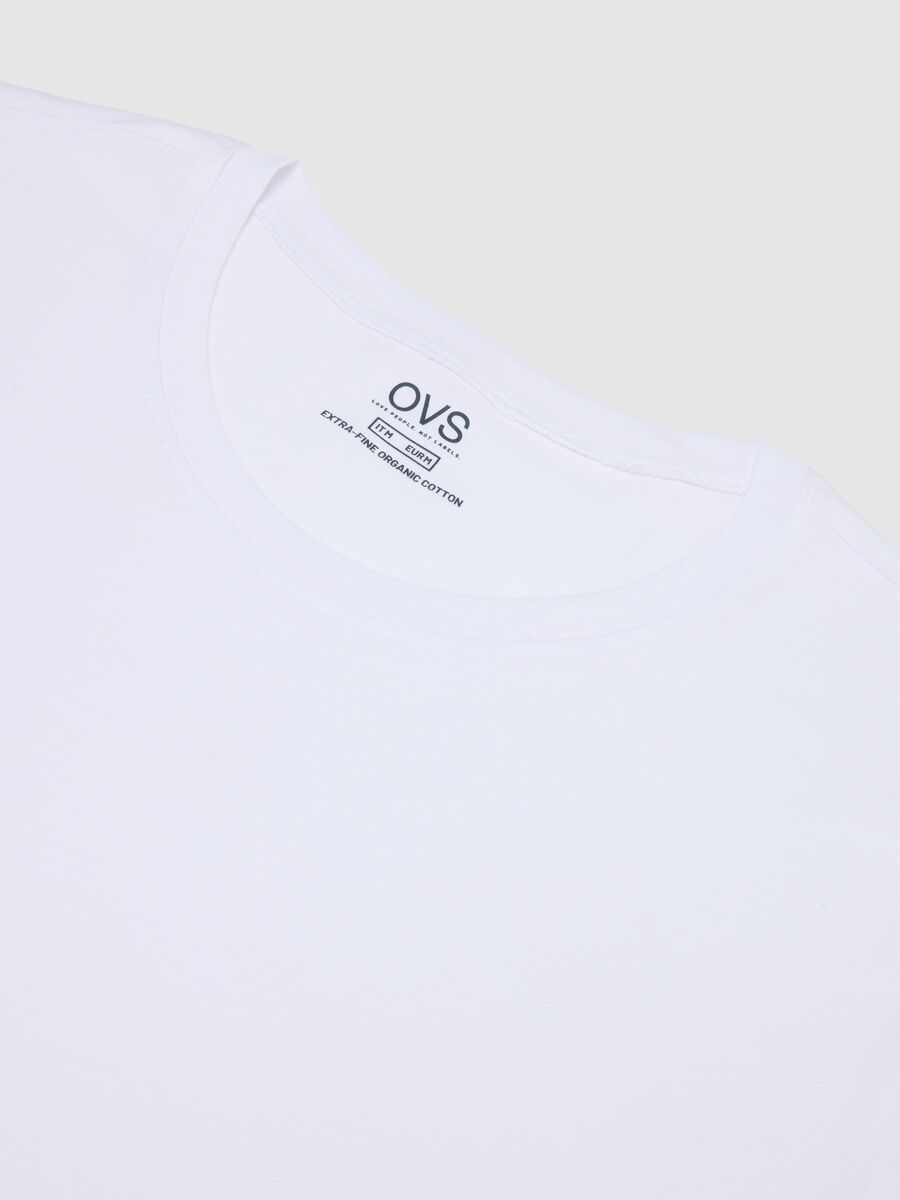 White crew neck t-shirt twin pack in pure cotton regular fit_5