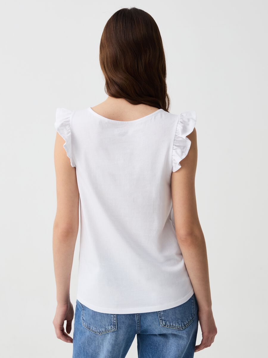 T-shirt with broderie anglaise insert and flounce_2