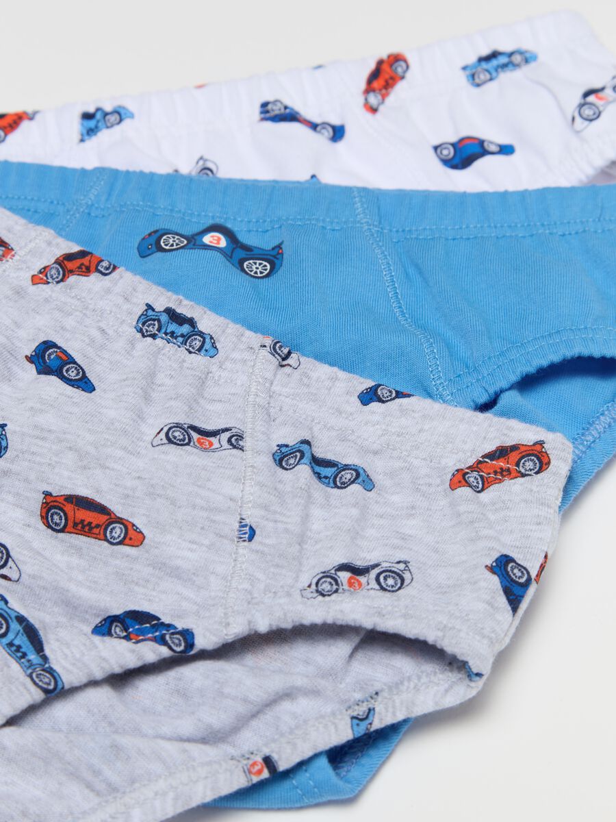 Five-pack cotton briefs with racing car print_2