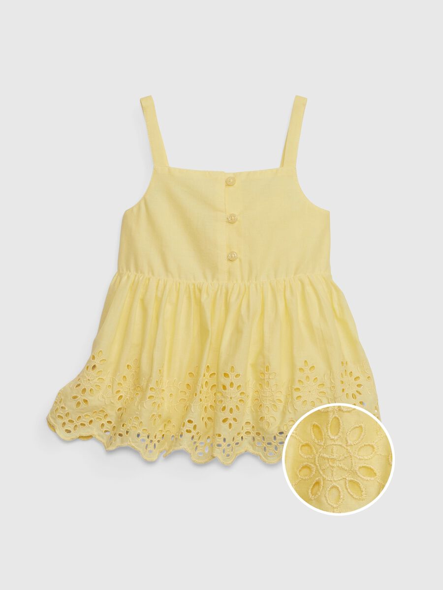 Tank top in broderie anglaise cotton._0