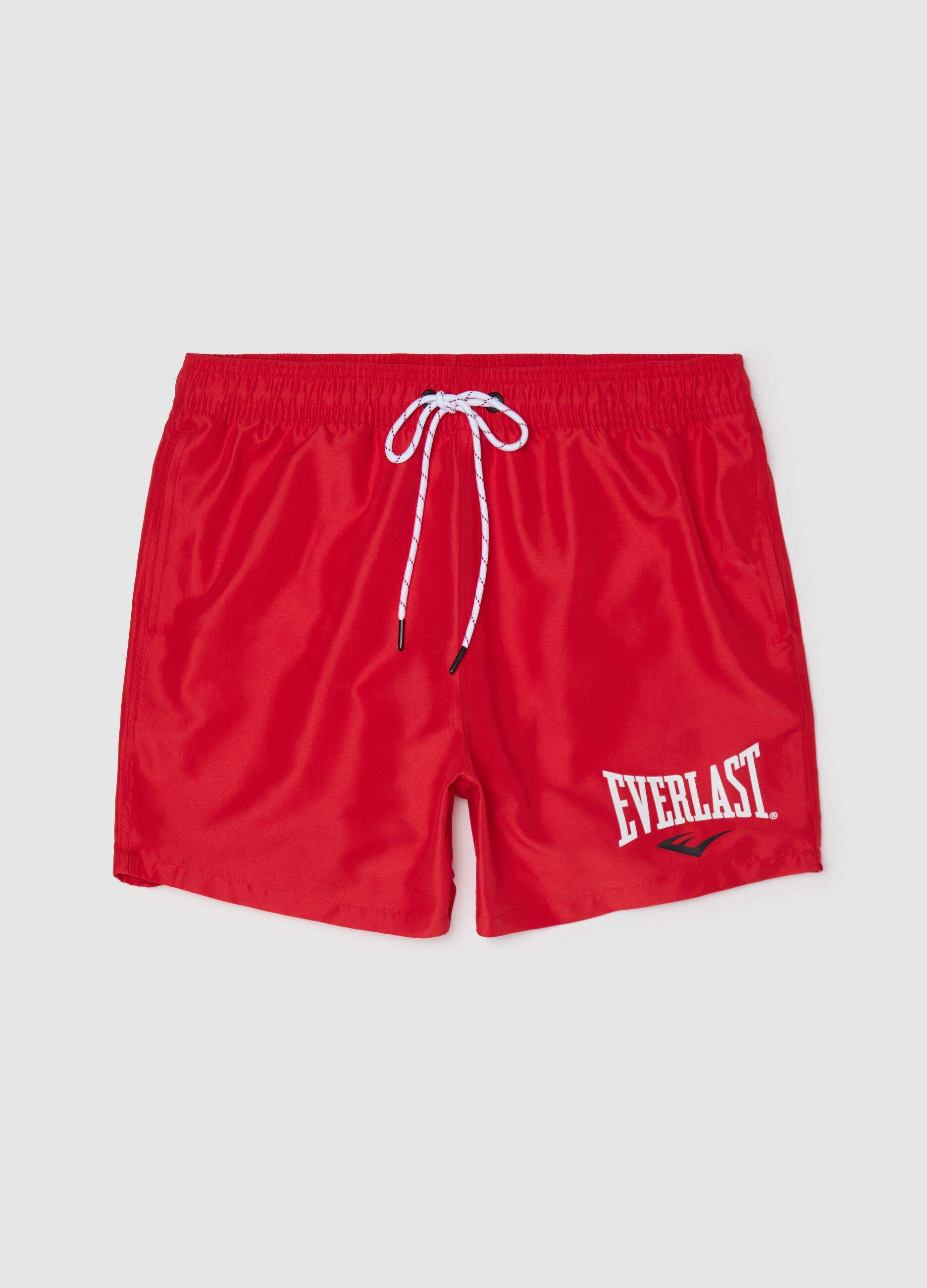 Costume boxer da bagno rosso con stampa logo
