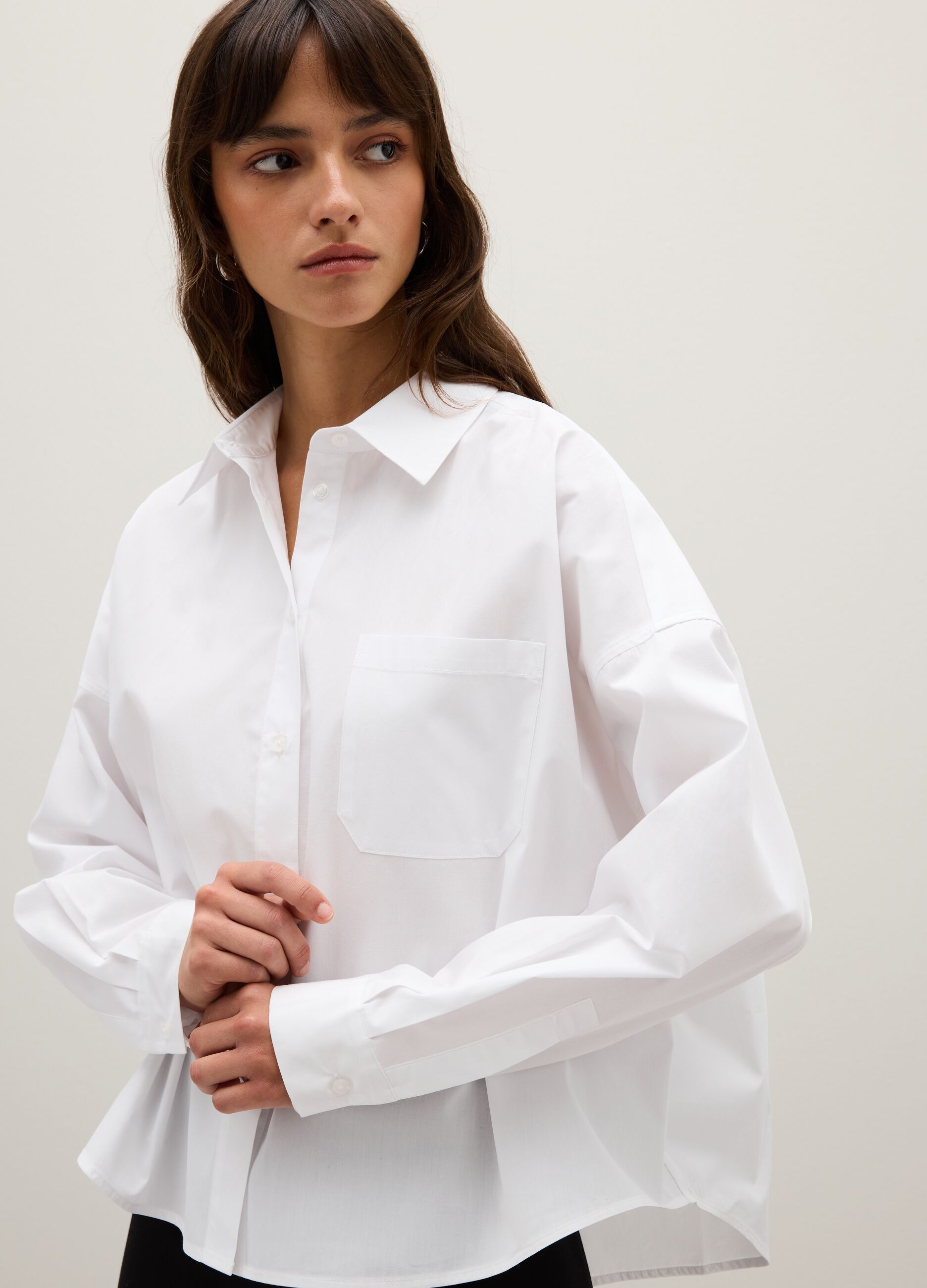 Oversized pure cotton white shirt