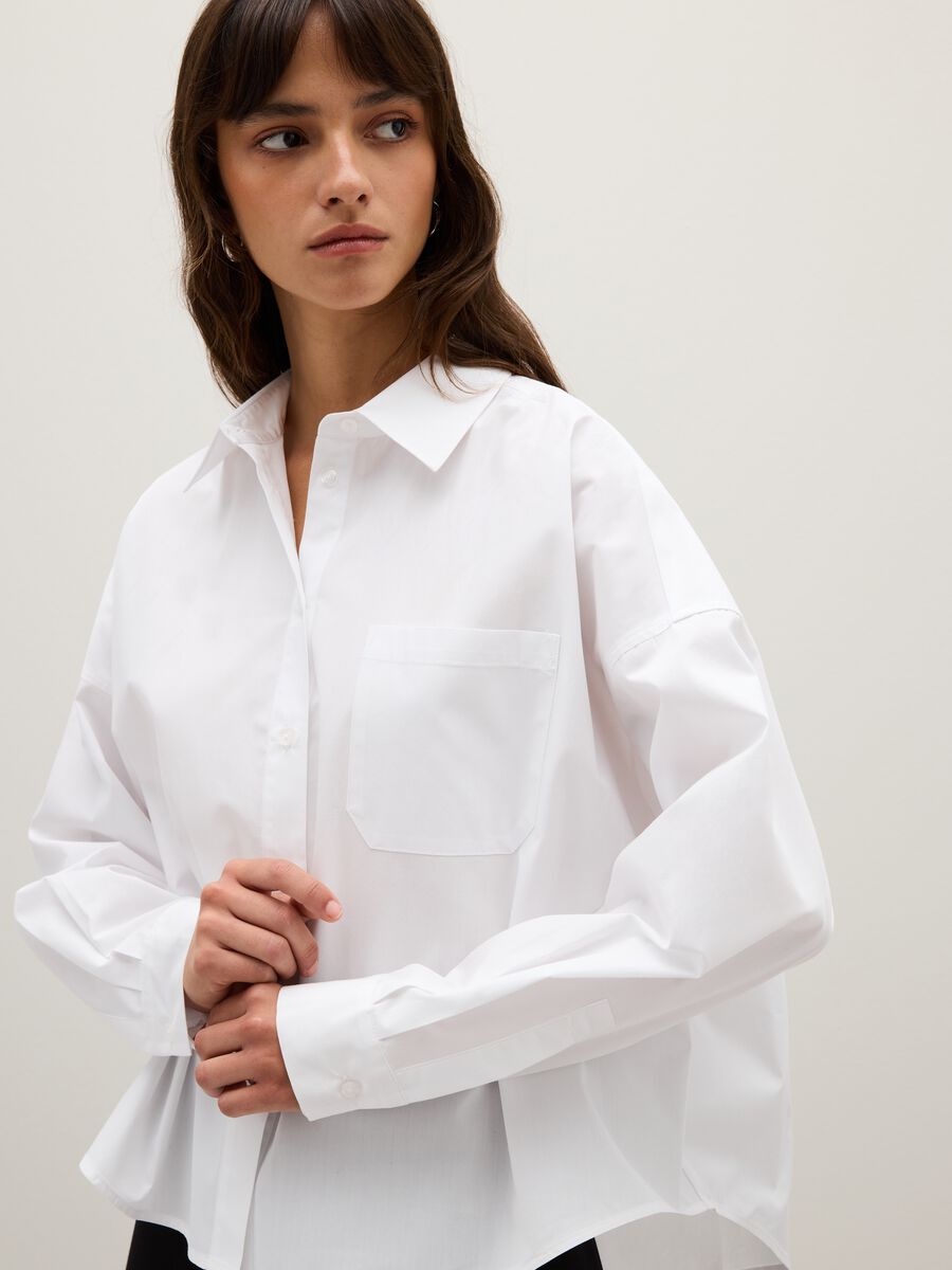 Oversized pure cotton white shirt_0