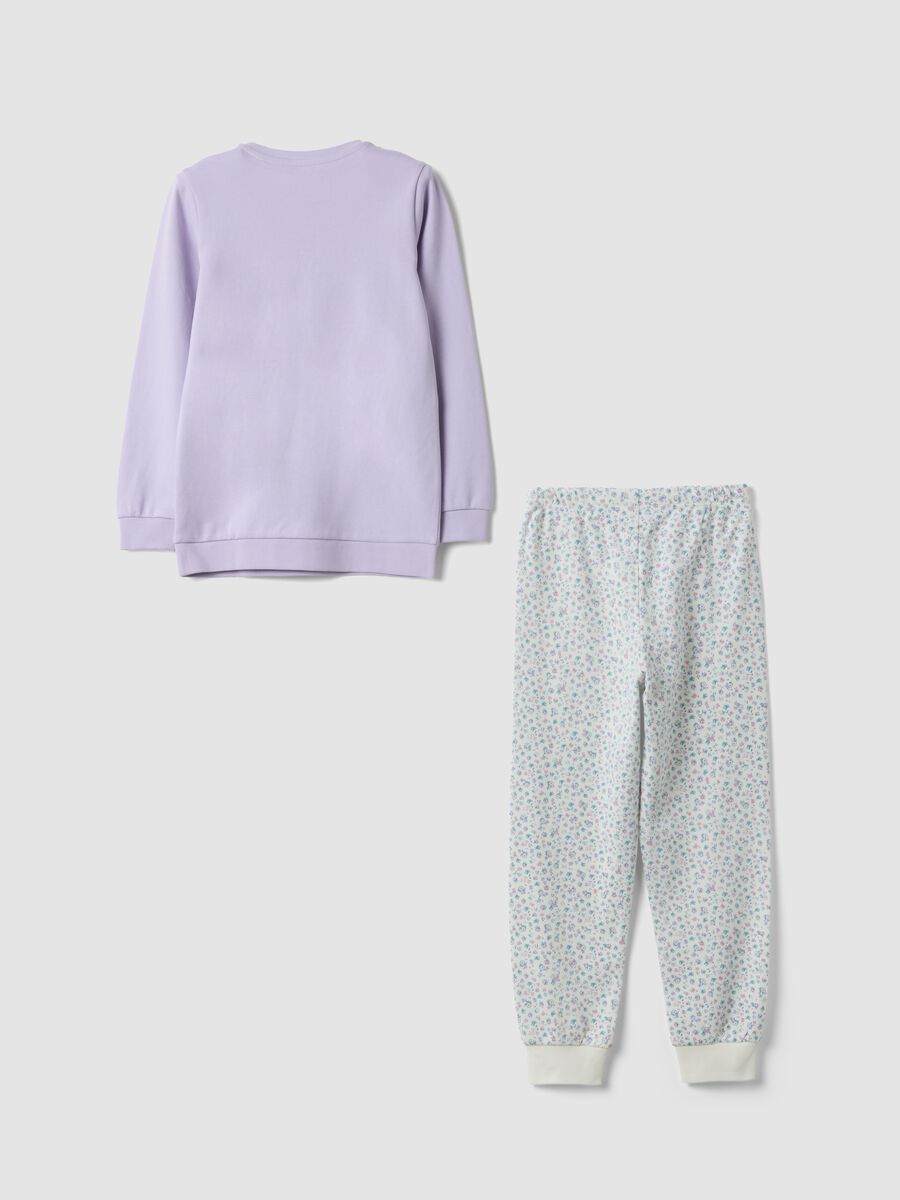 Purple pure organic cotton girls&rsquo; pyjamas with bunny print_1