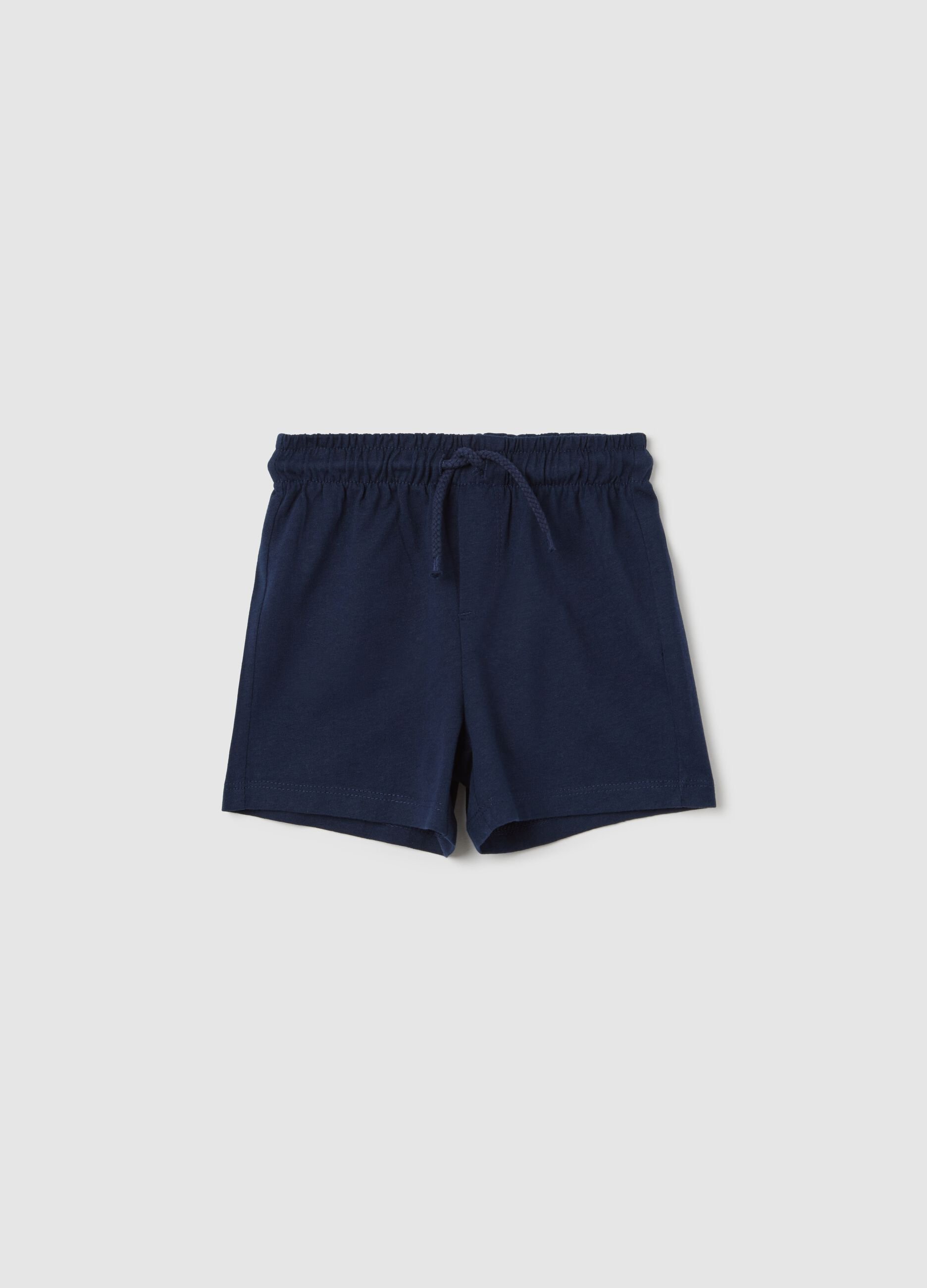 Blue shorts in 100% cotton
