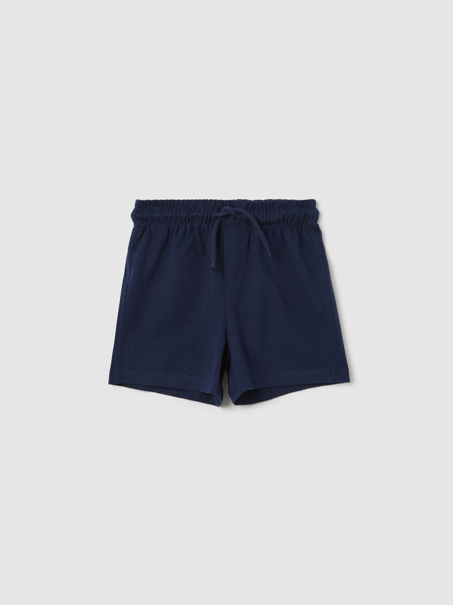 Blue shorts in 100% cotton_0