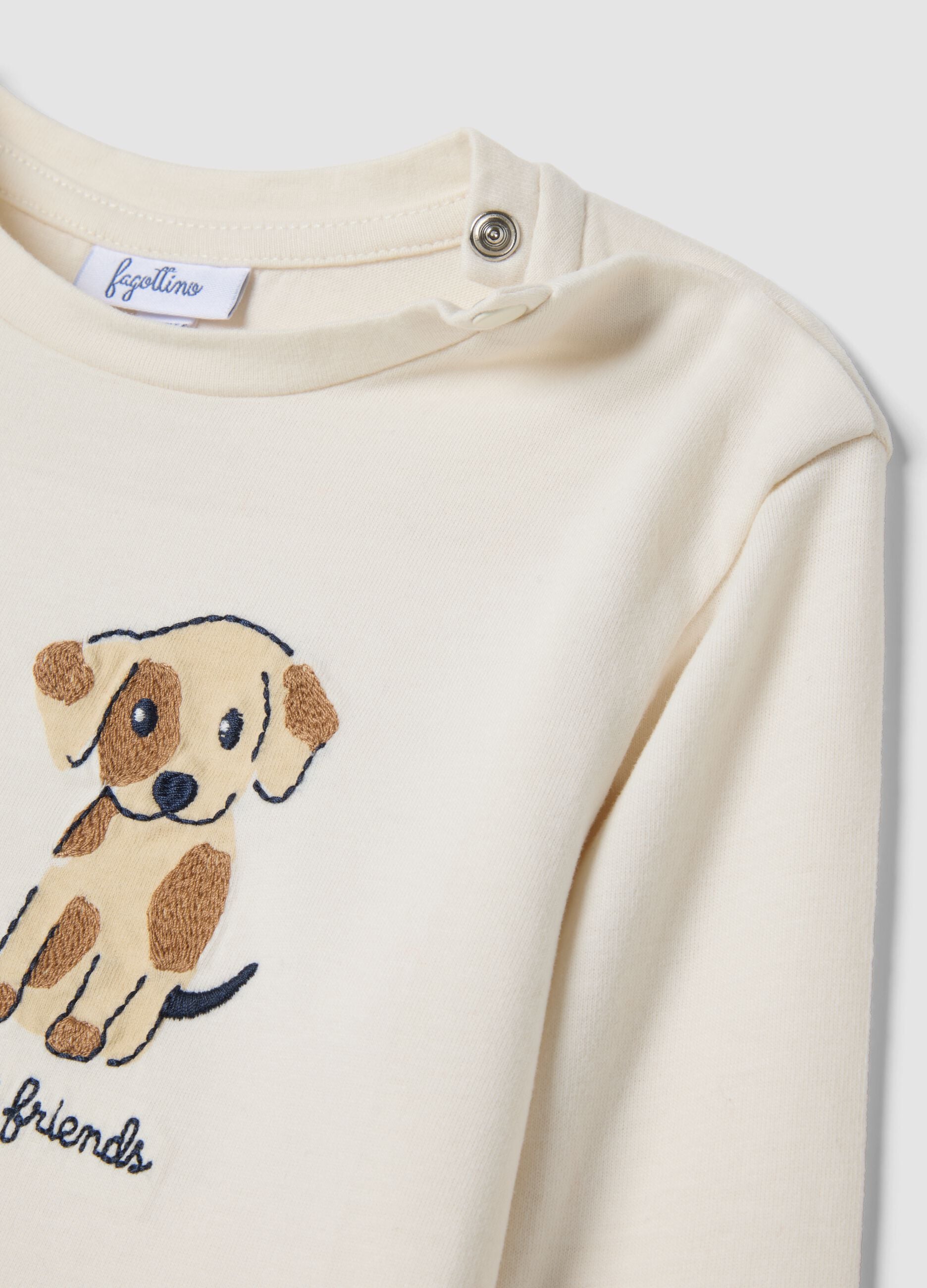 White crew-neck T-shirt in pure organic cotton