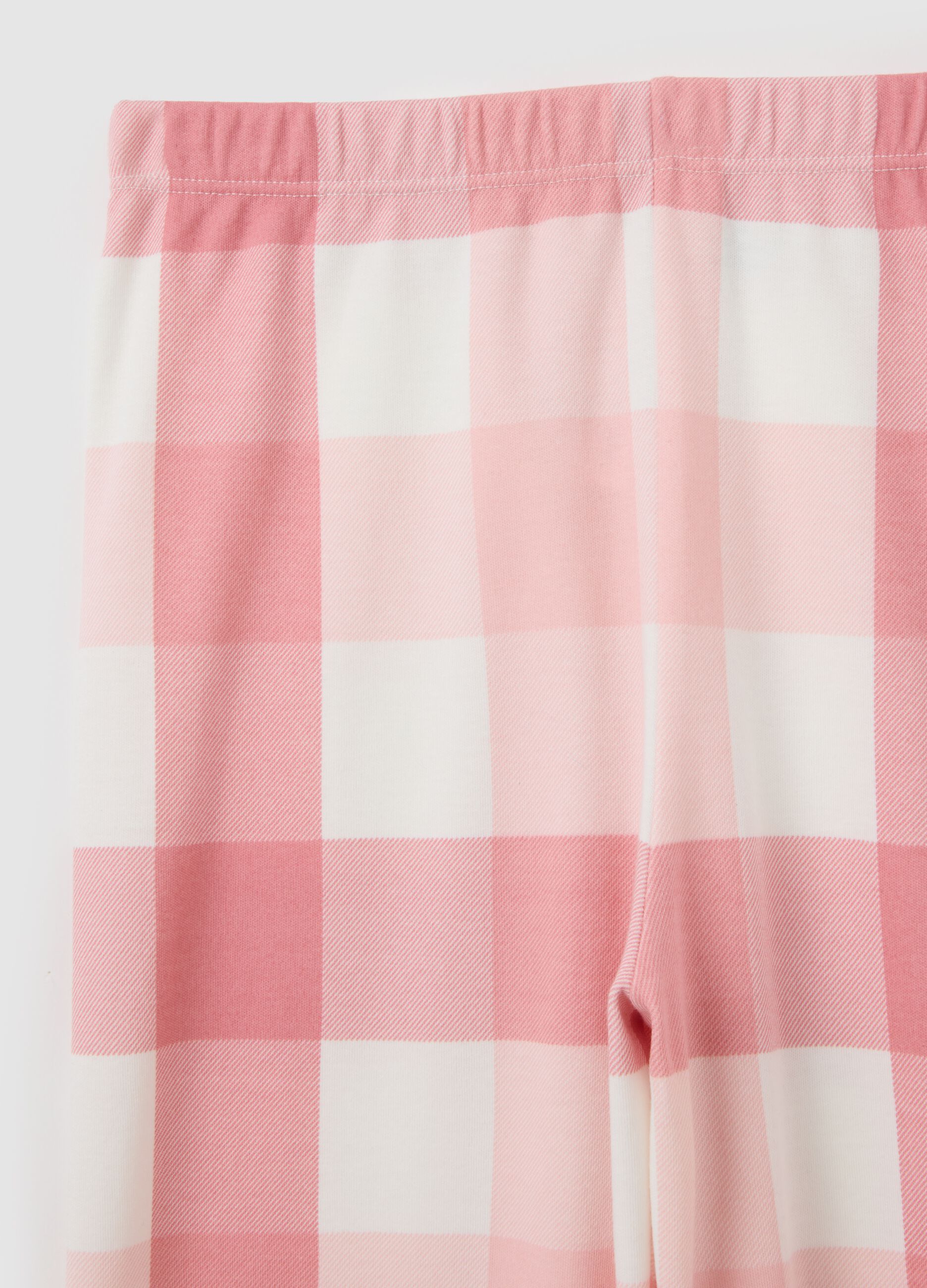 Grey Pyjama with Pink Checkered Trousers