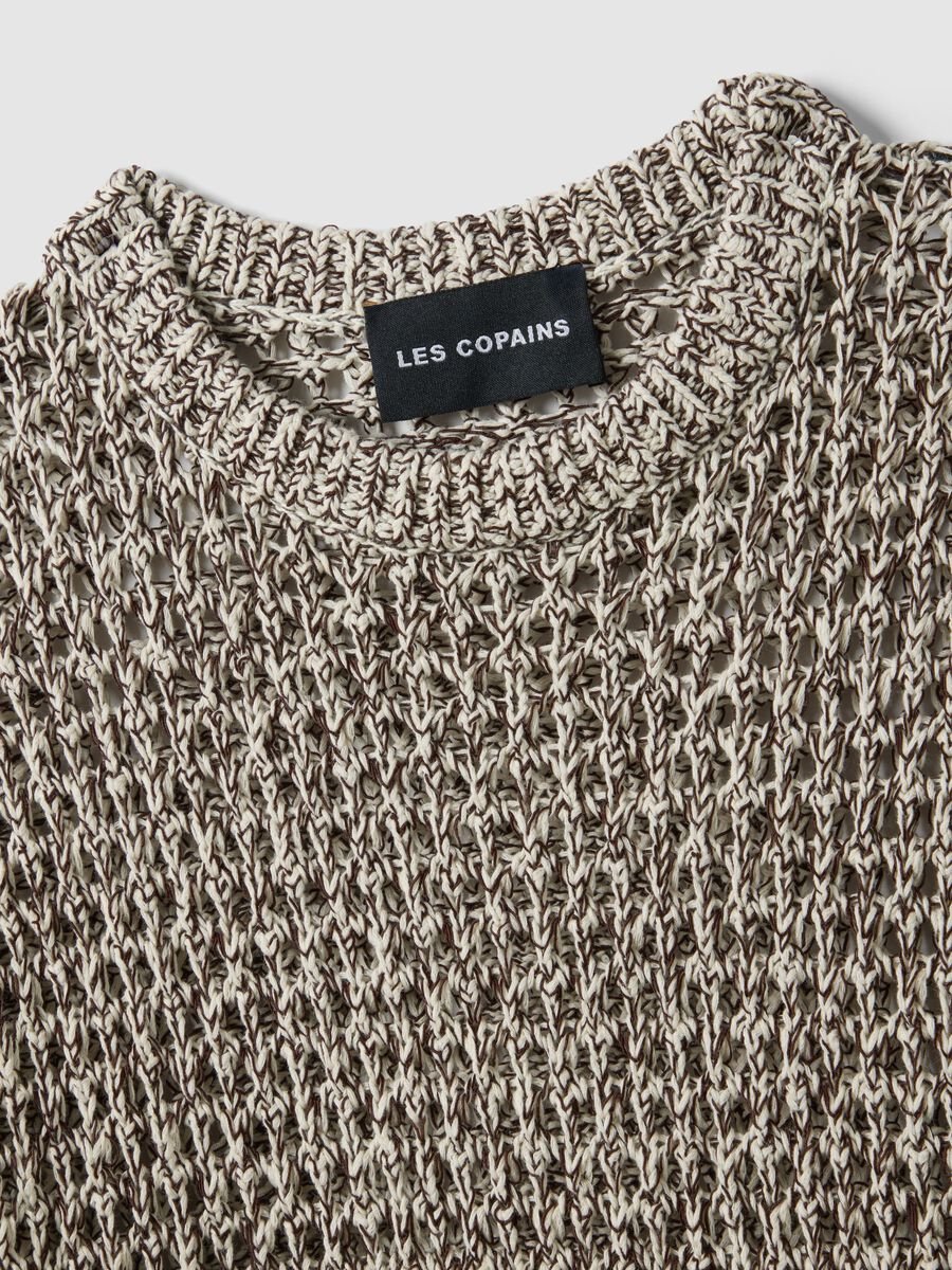 Pullover in misto cotone multicolor regular fit con design a maglia_5