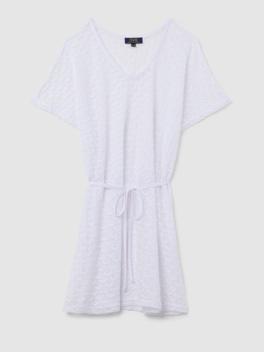 Women's short dress in white regular fit_4