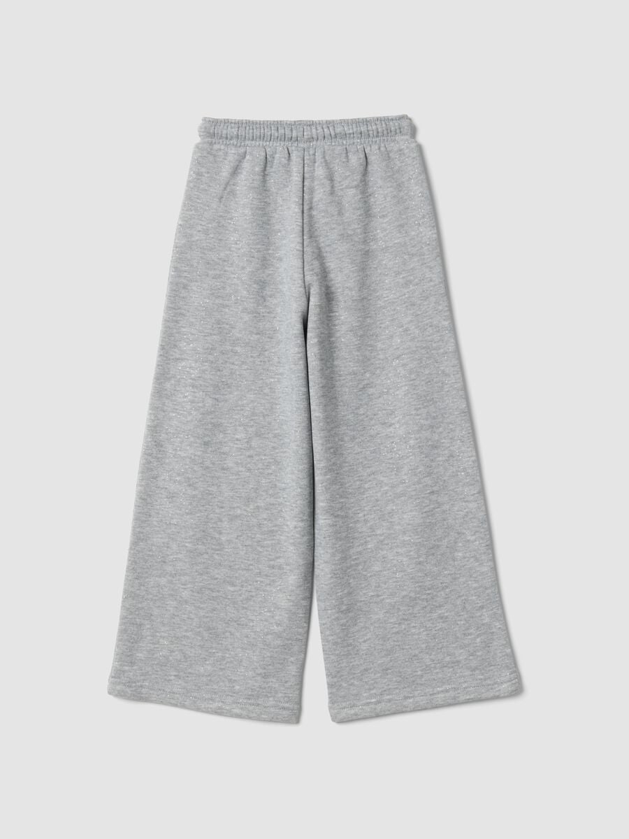 Grey marl wide-leg joggers with elasticated waist_1