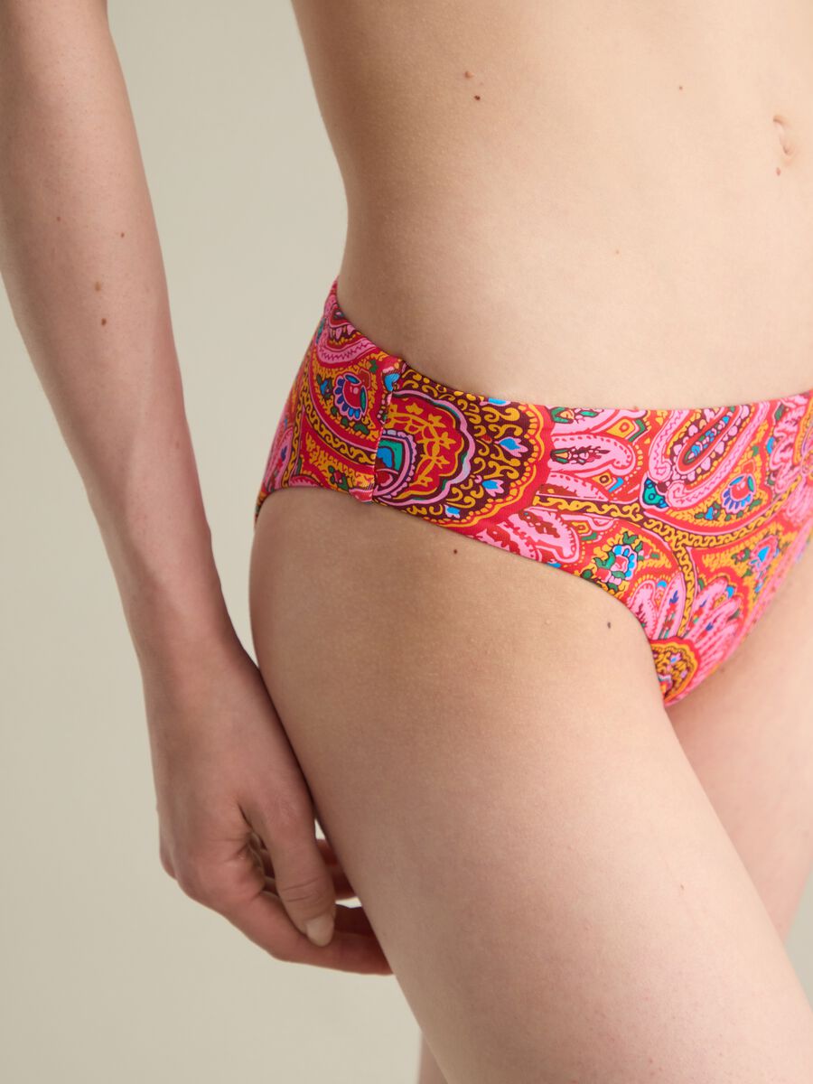 Women’s bikini briefs in multicoloured stretch fabric_1
