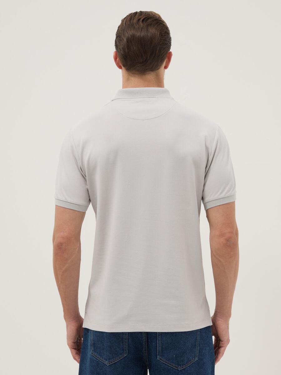 Polo in misto cotone elasticizzato grigia regular fit_3