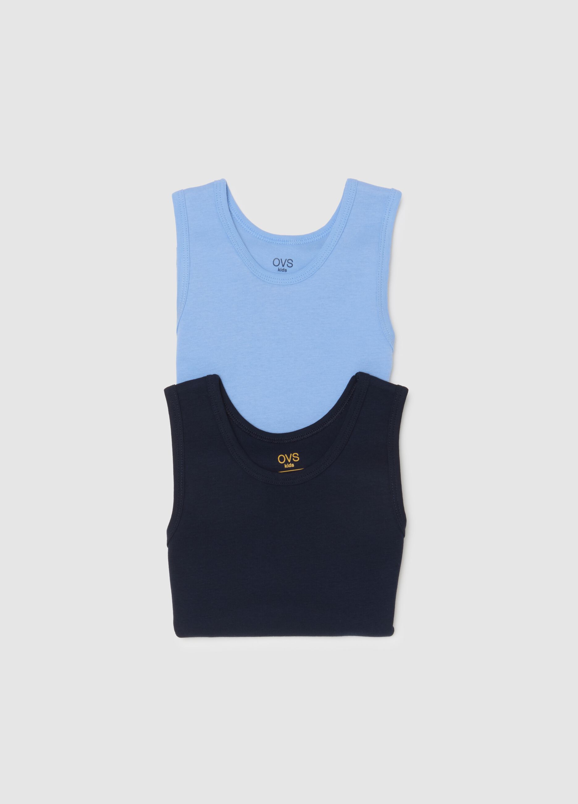 Kids' multicolour regular fit cotton tank top pack